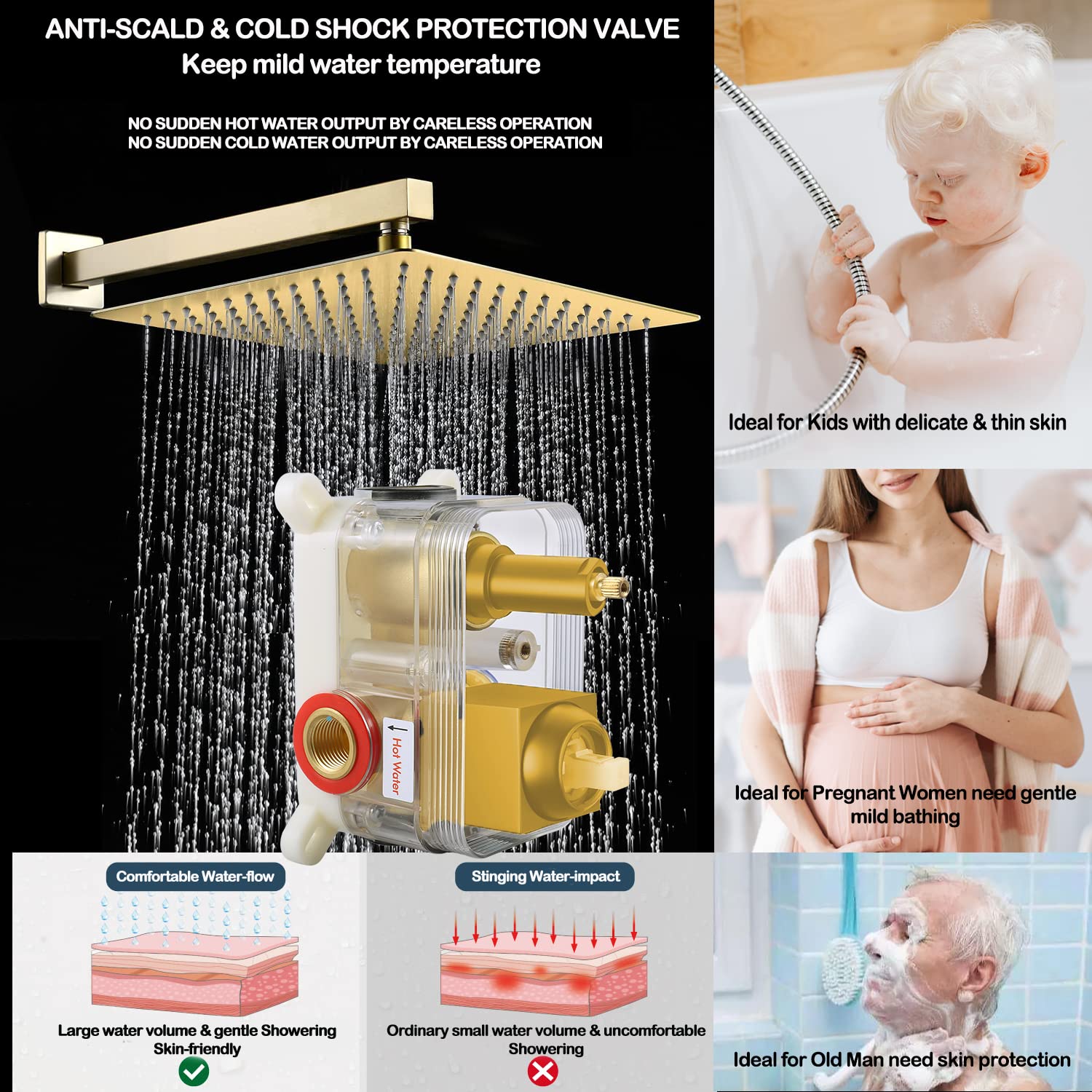 Shower System with Tub Spout Faucet Set