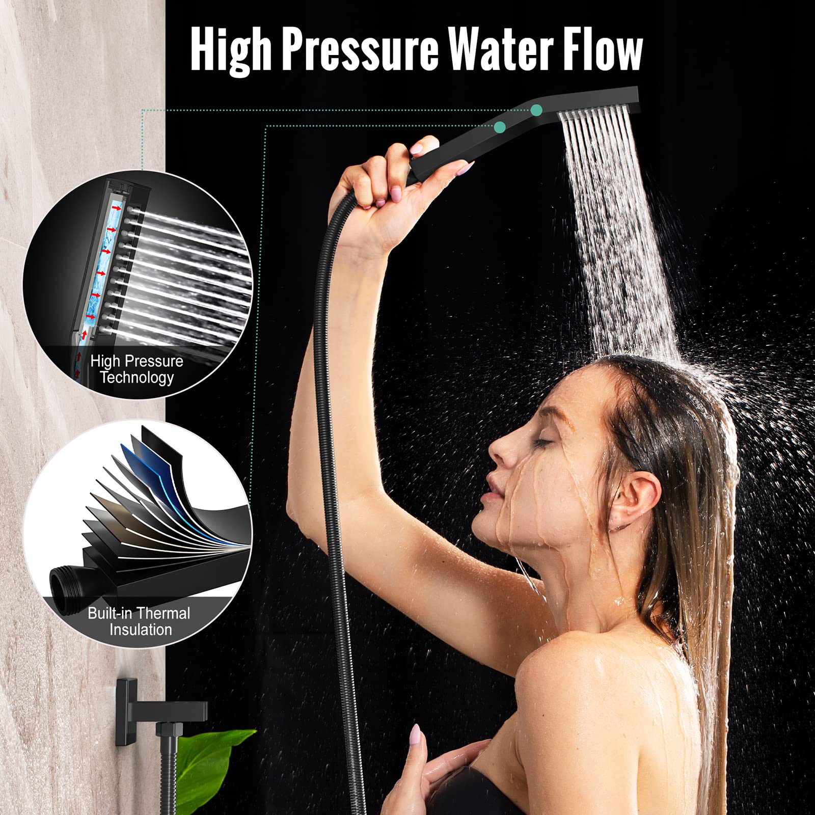 8 Inch Bend Pipe Shower Set (Square)