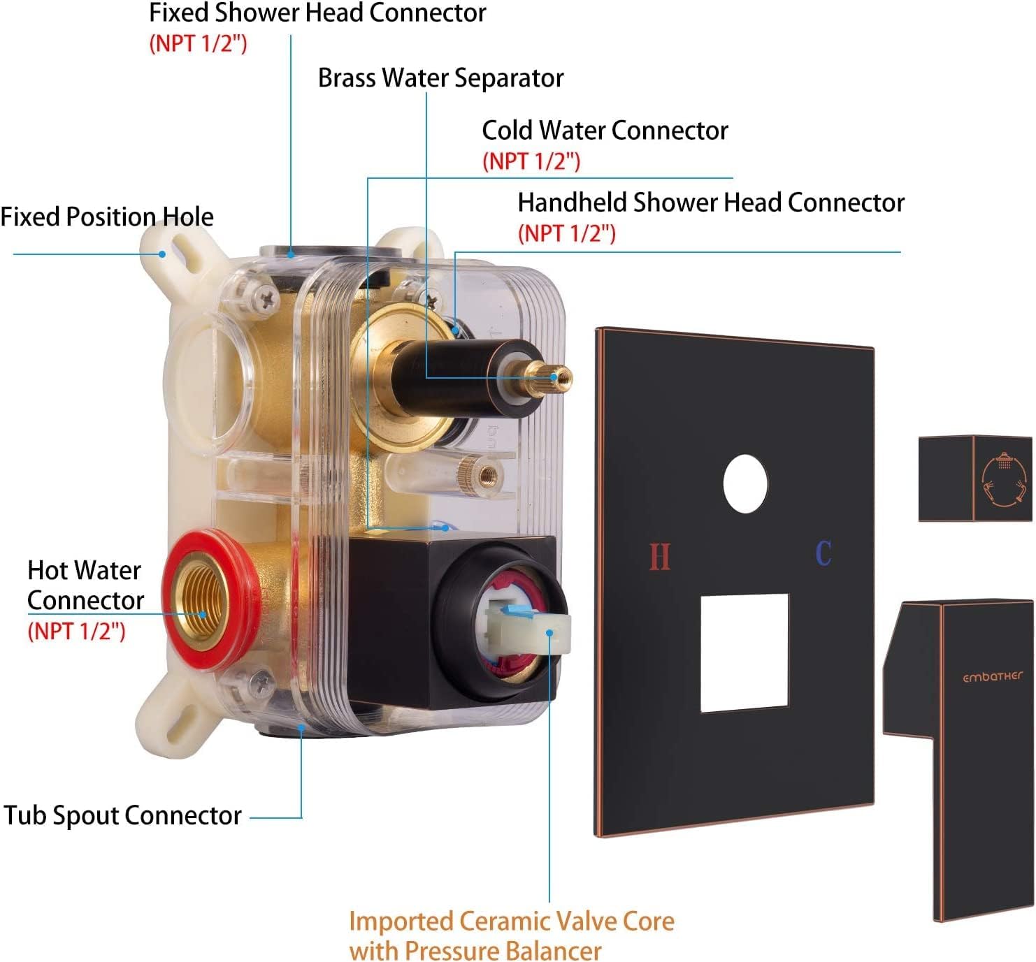Shower System with Tub Spout Faucet Set
