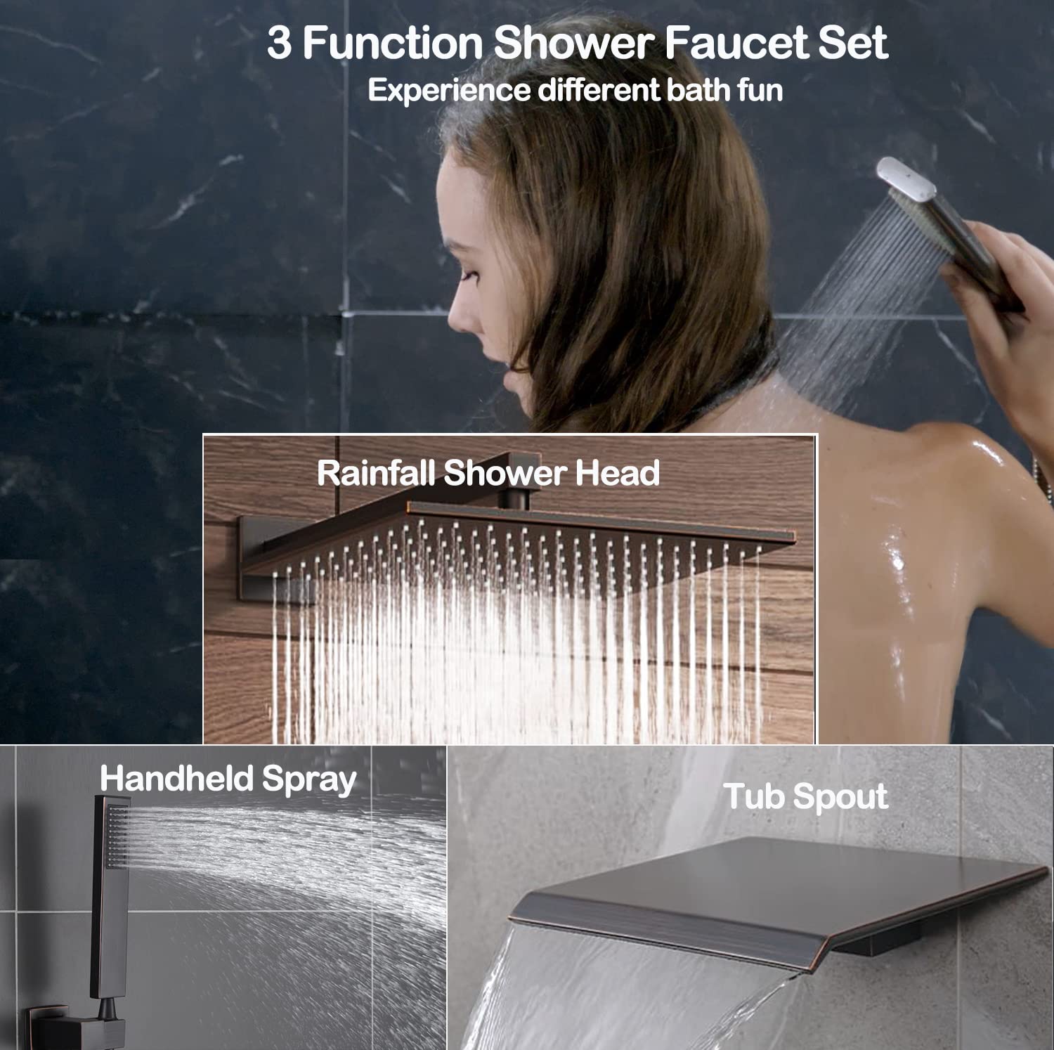 Shower System with Tub Spout Faucet Set