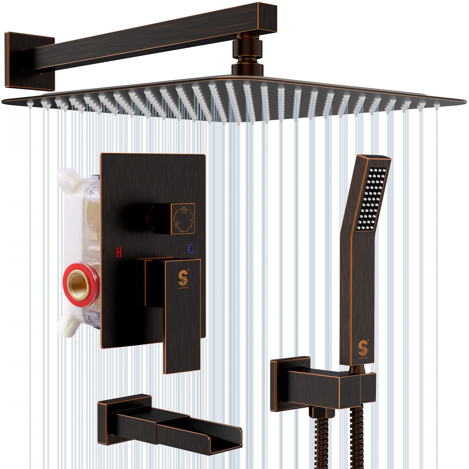 Bathtub Faucet Shower System with Tub Spout