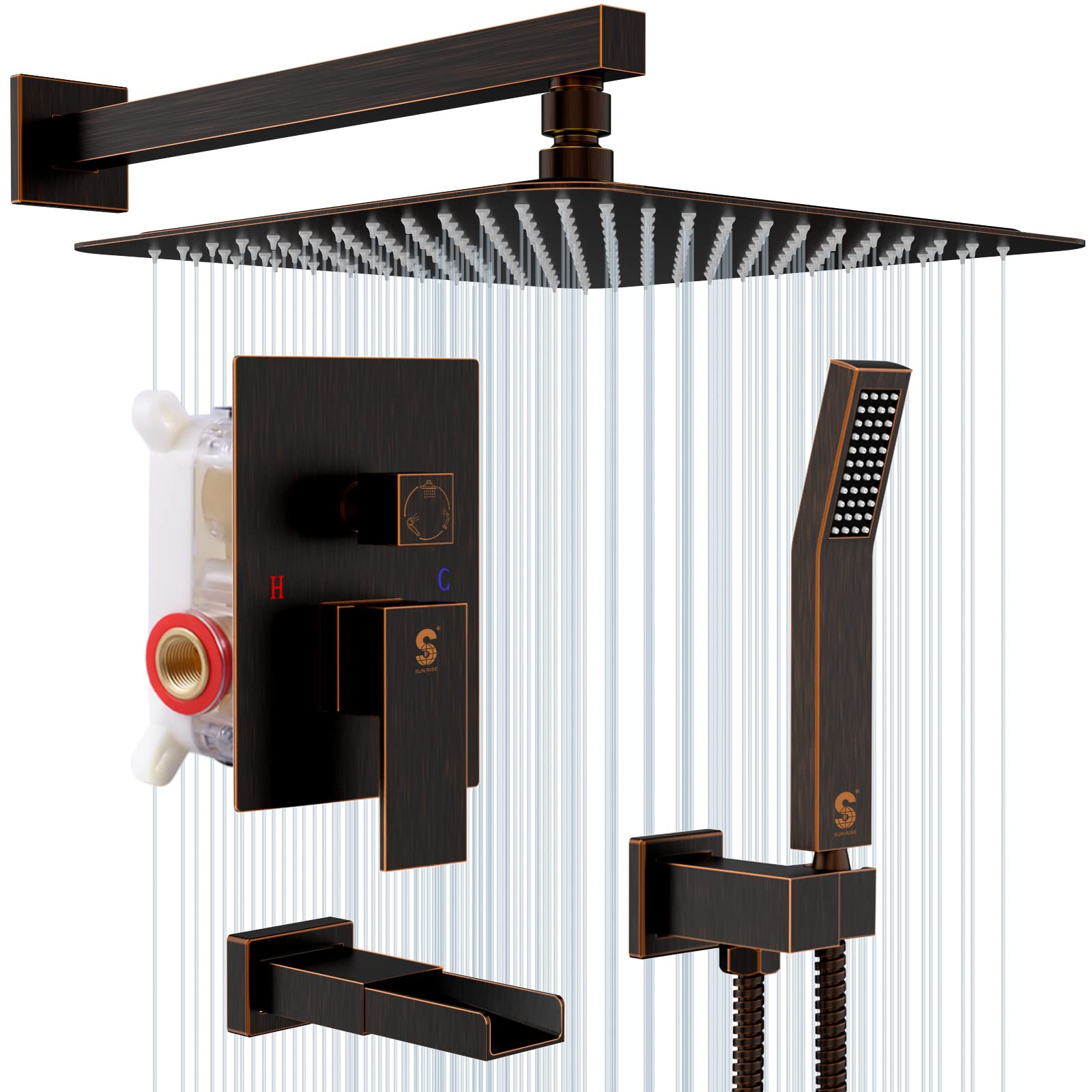 Bathtub Faucet Shower System with Tub Spout