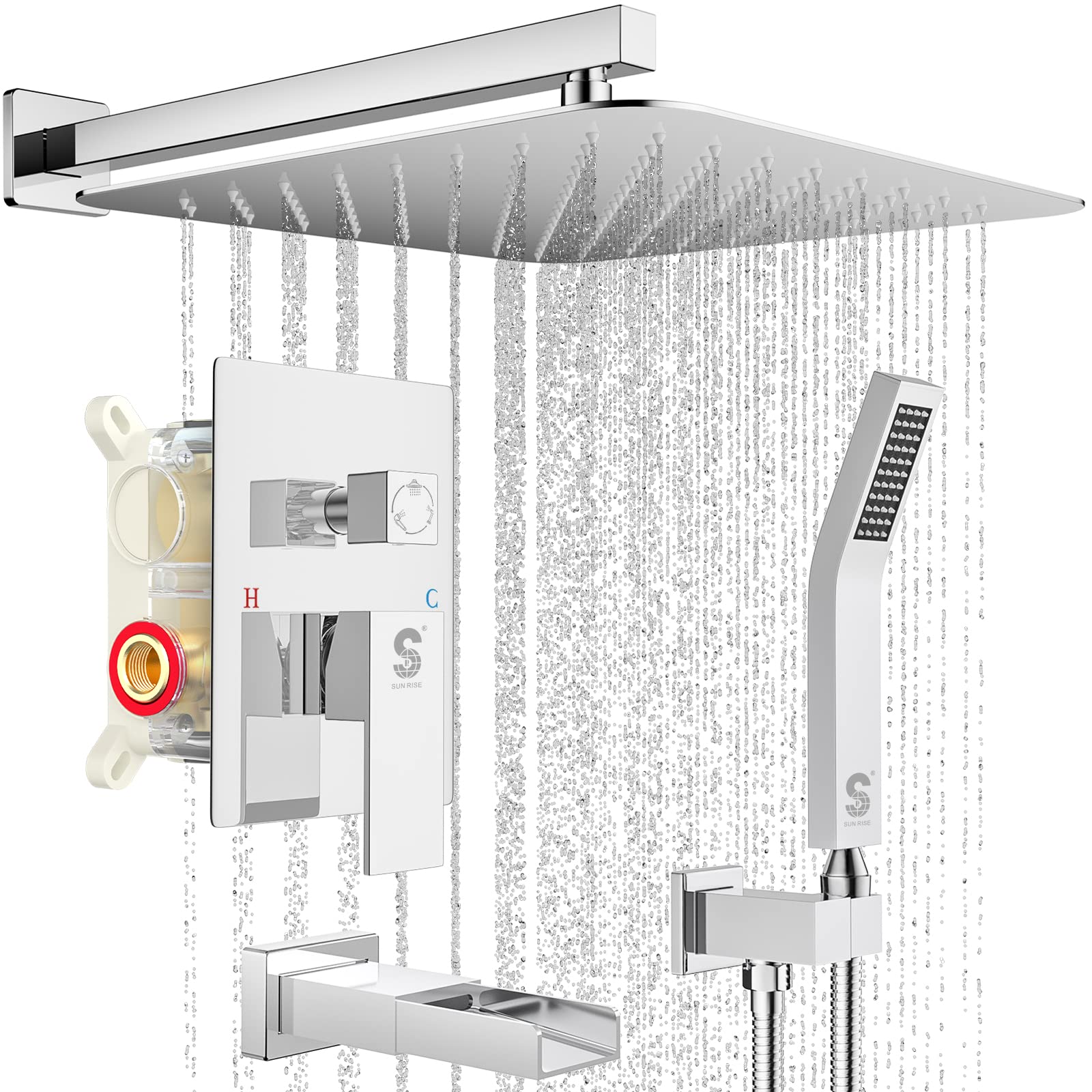 Bathtub Faucet Shower System with Tub Spout