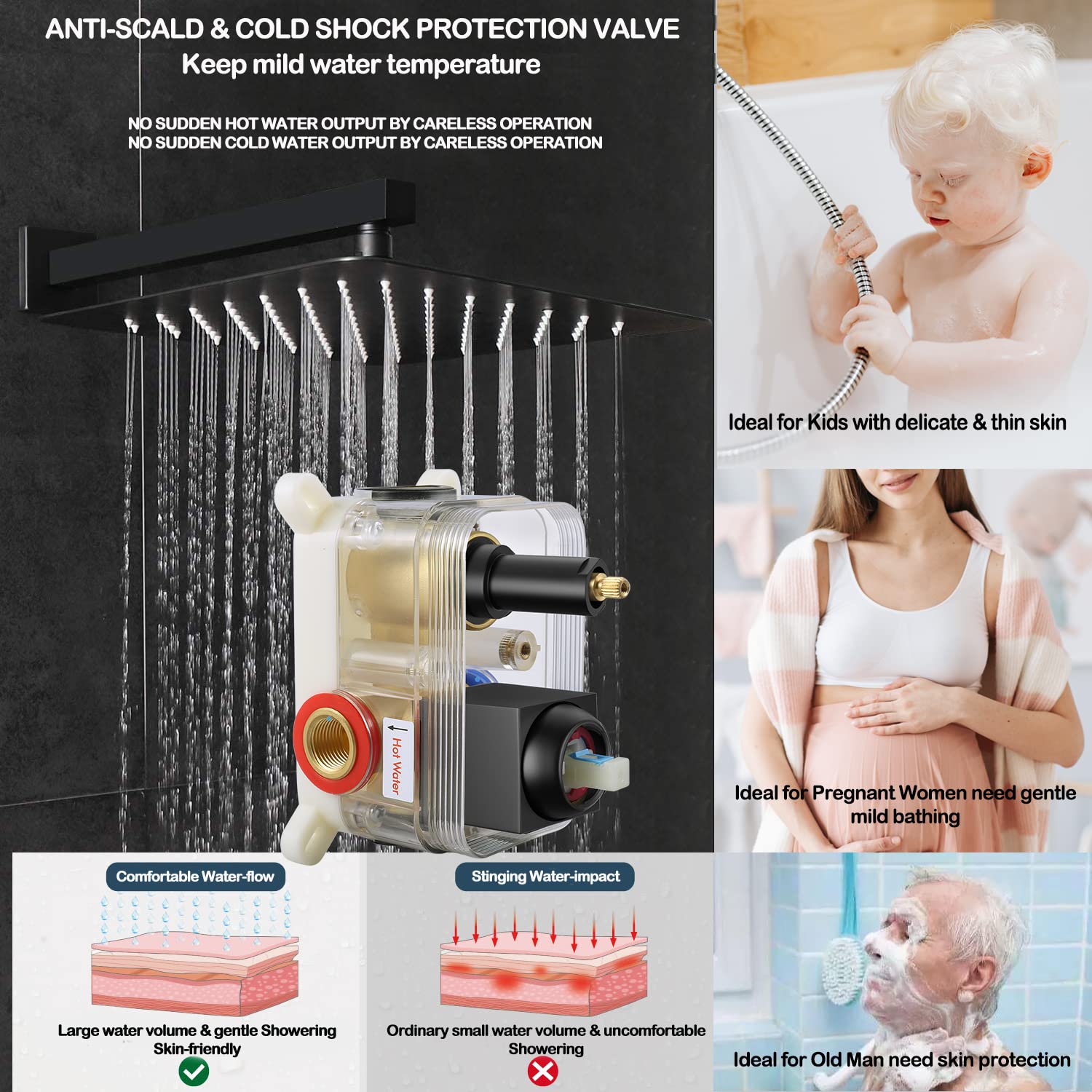 Shower System with Tub Spout Faucet Set