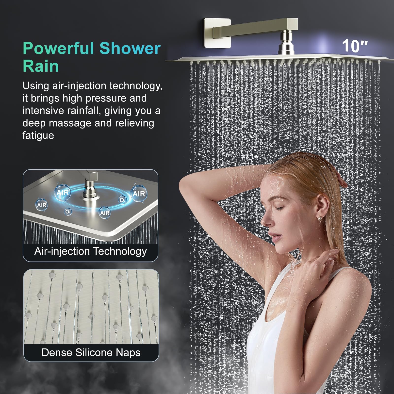 Slide Bar Shower Faucet Luxury High Pressure Shower Heads and Handheld shower Combo Set Wall Mounted Shower System