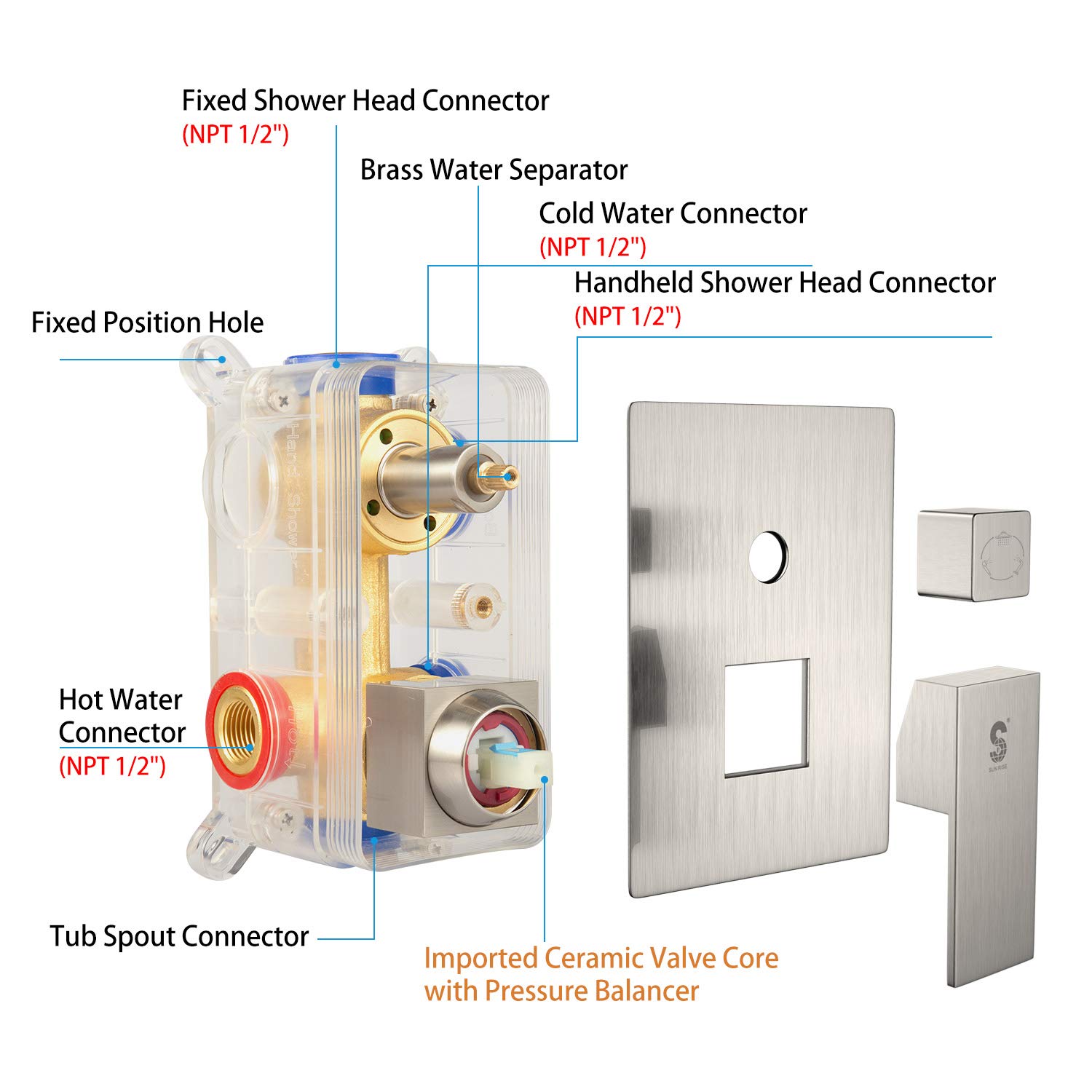 Bathtub Faucet Shower System with Tub Spout