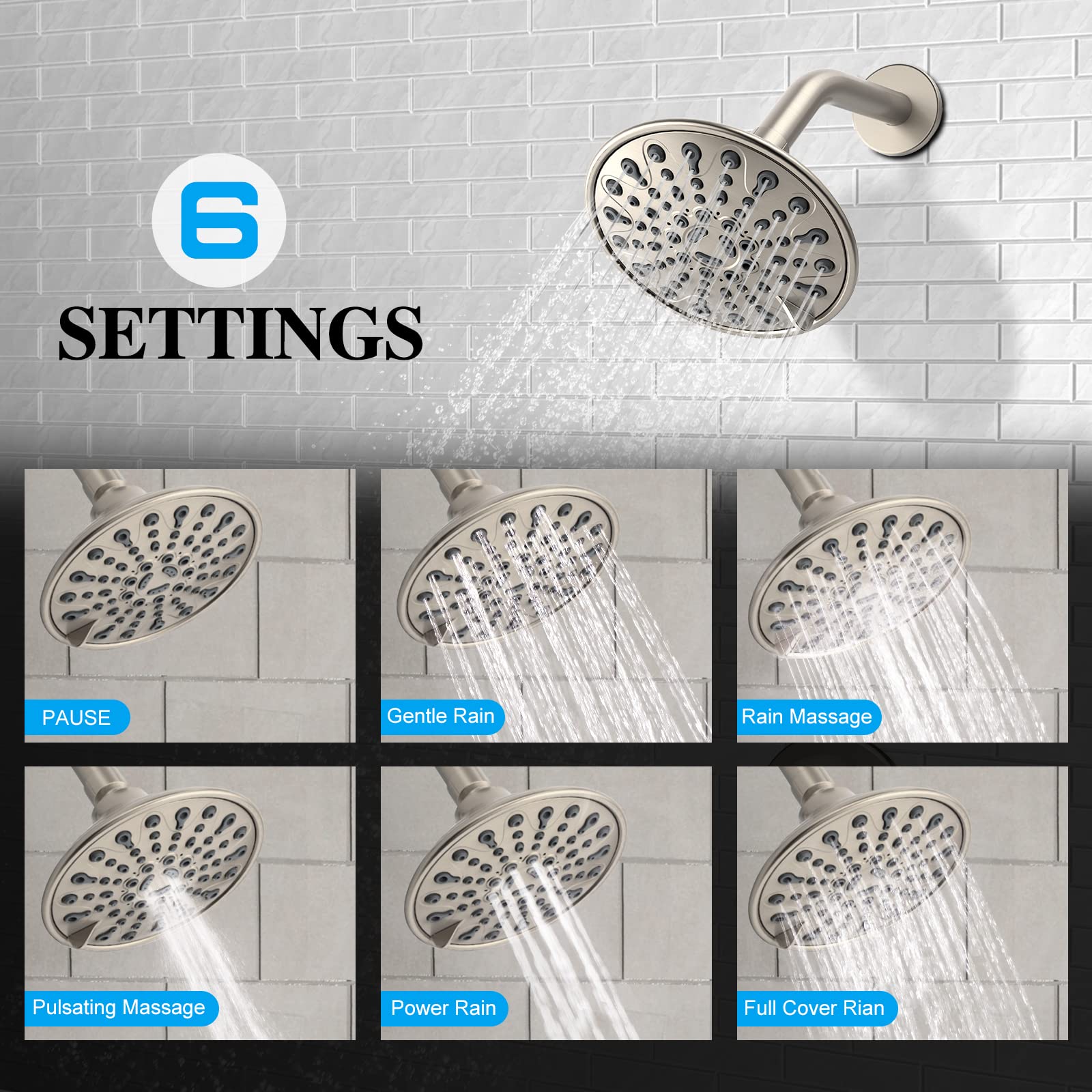 6 Inch Shower Kit （Round）