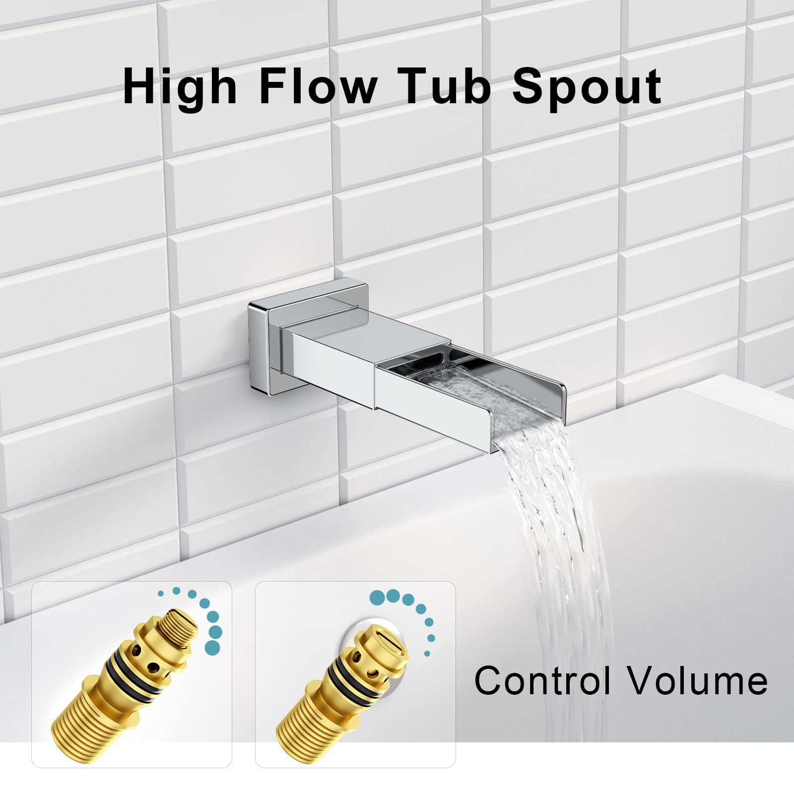 Bathtub Faucet Shower System with Tub Spout