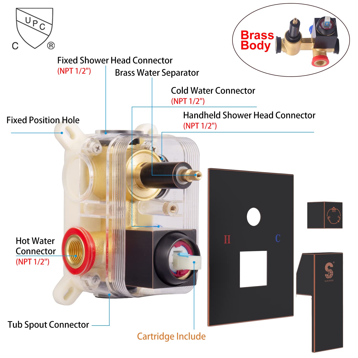 Bathtub Faucet Shower System with Tub Spout