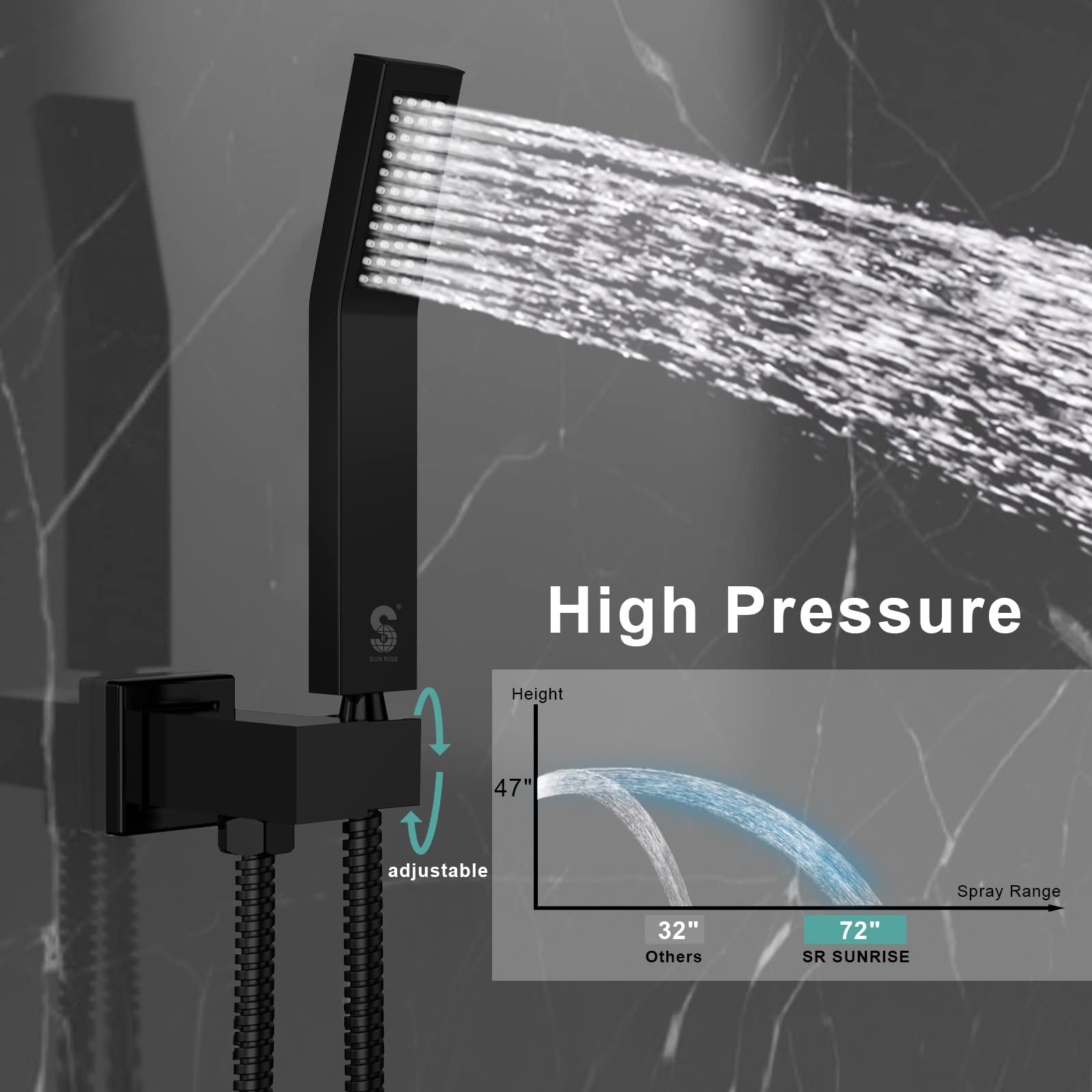 Bathtub Faucet Shower System with Tub Spout