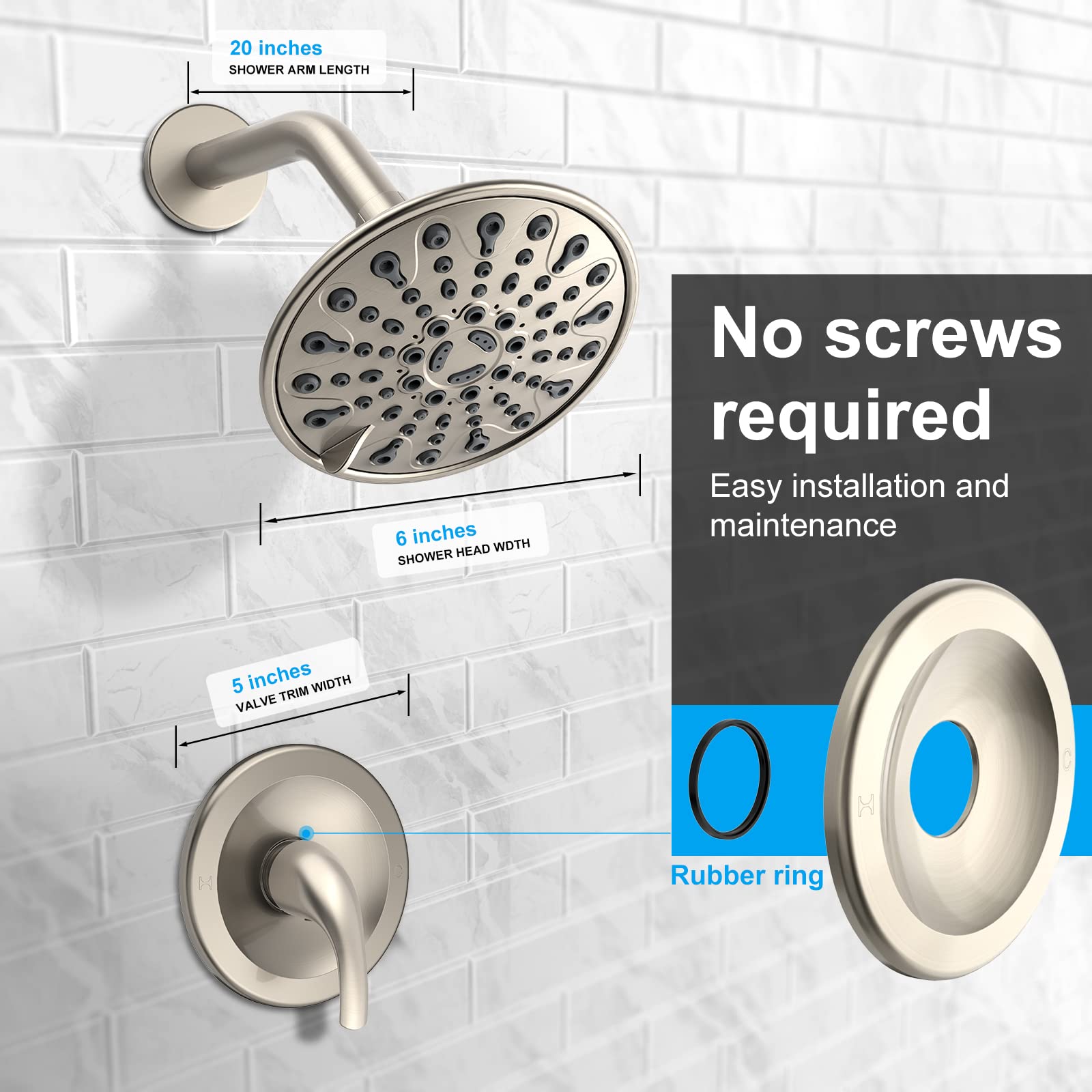 6 Inch Shower Kit （Round）