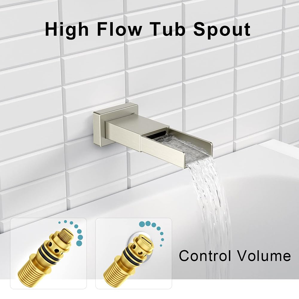 Bathtub Faucet Shower System with Tub Spout