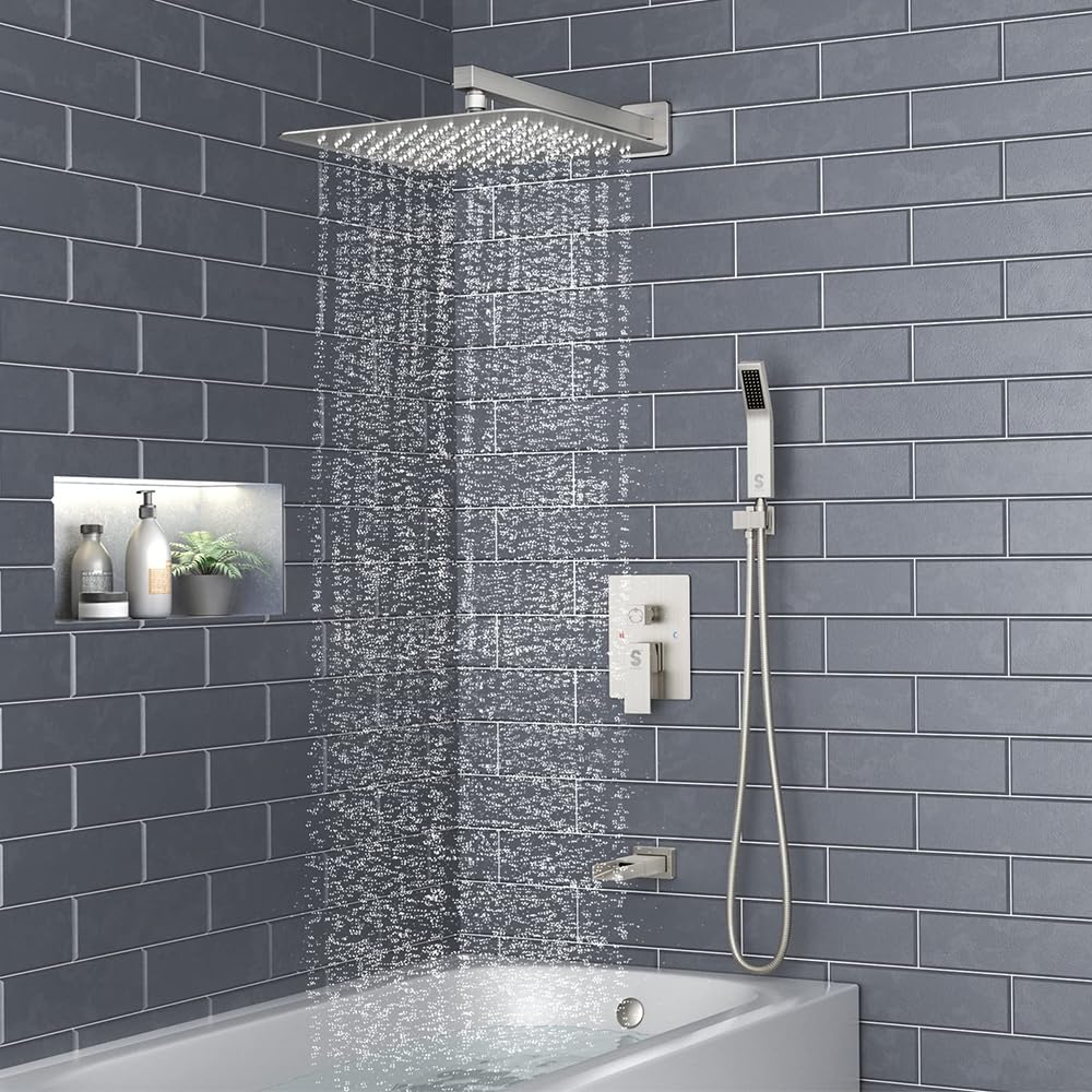 Bathtub Faucet Shower System with Tub Spout