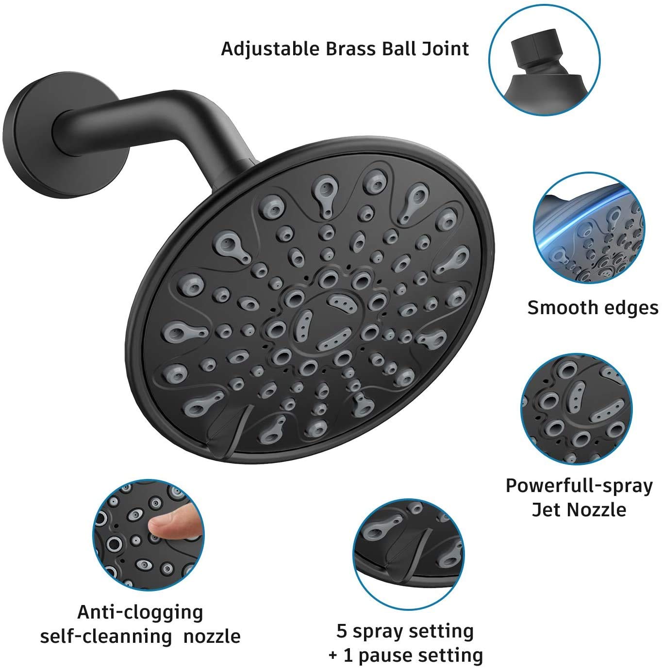 6 Inch Shower Kit （Round）