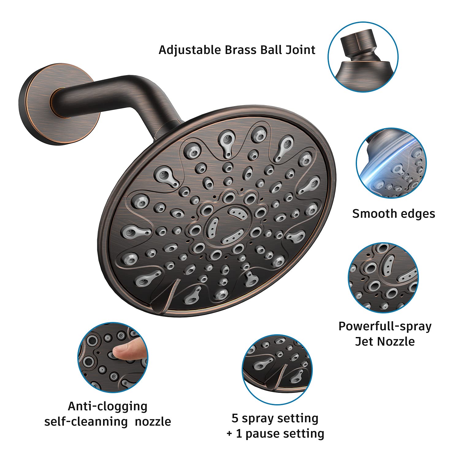 6 Inch Shower Kit （Round）