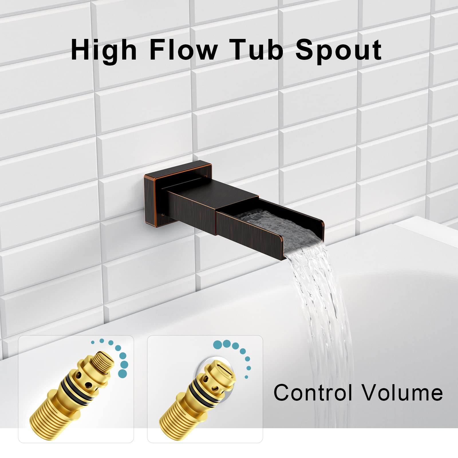 Bathtub Faucet Shower System with Tub Spout
