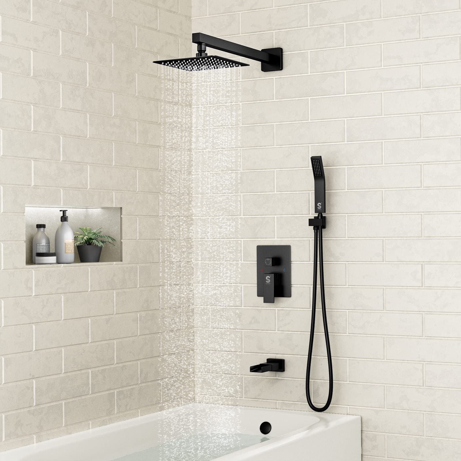 Bathtub Faucet Shower System with Tub Spout