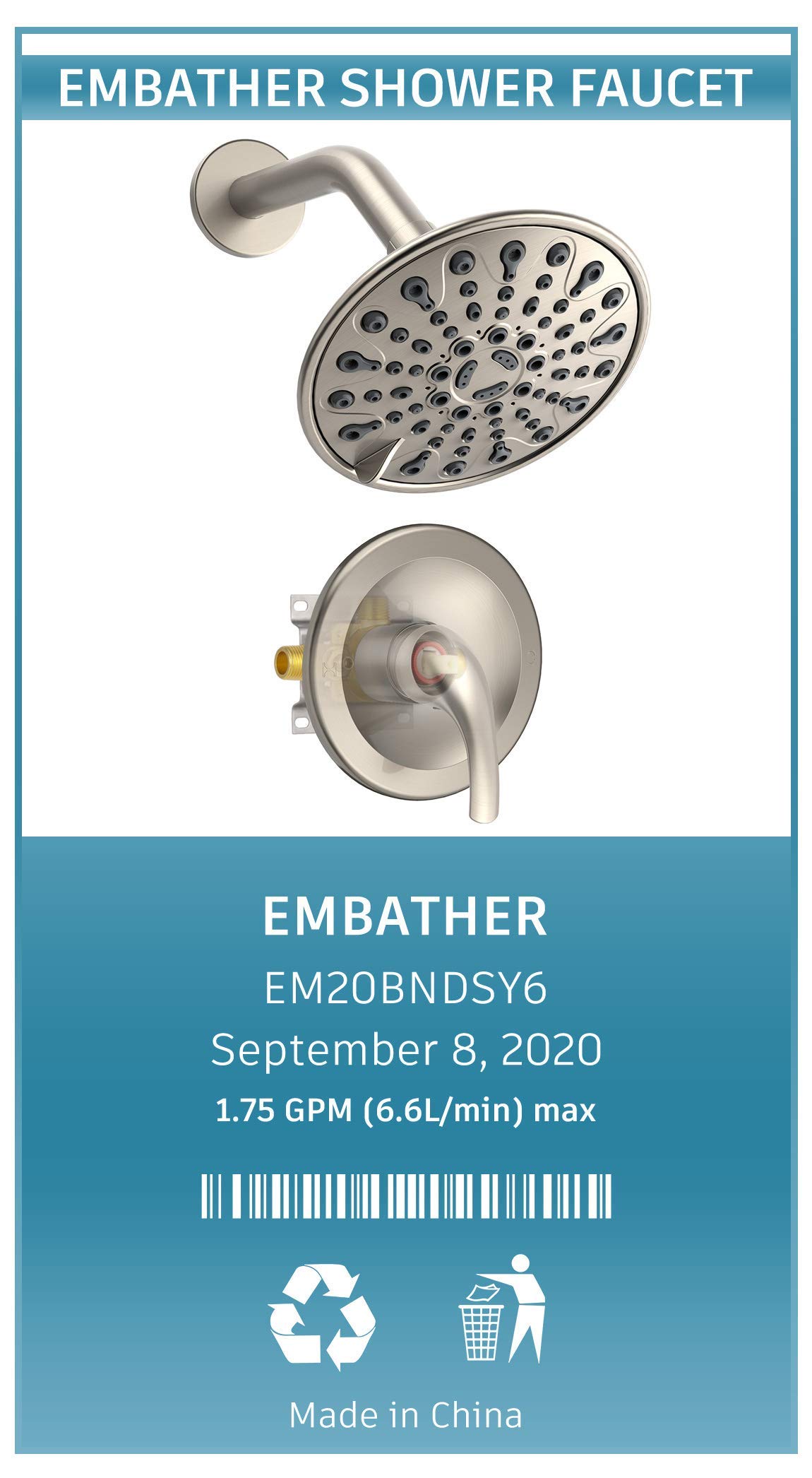 6 Inch Shower Kit （Round）