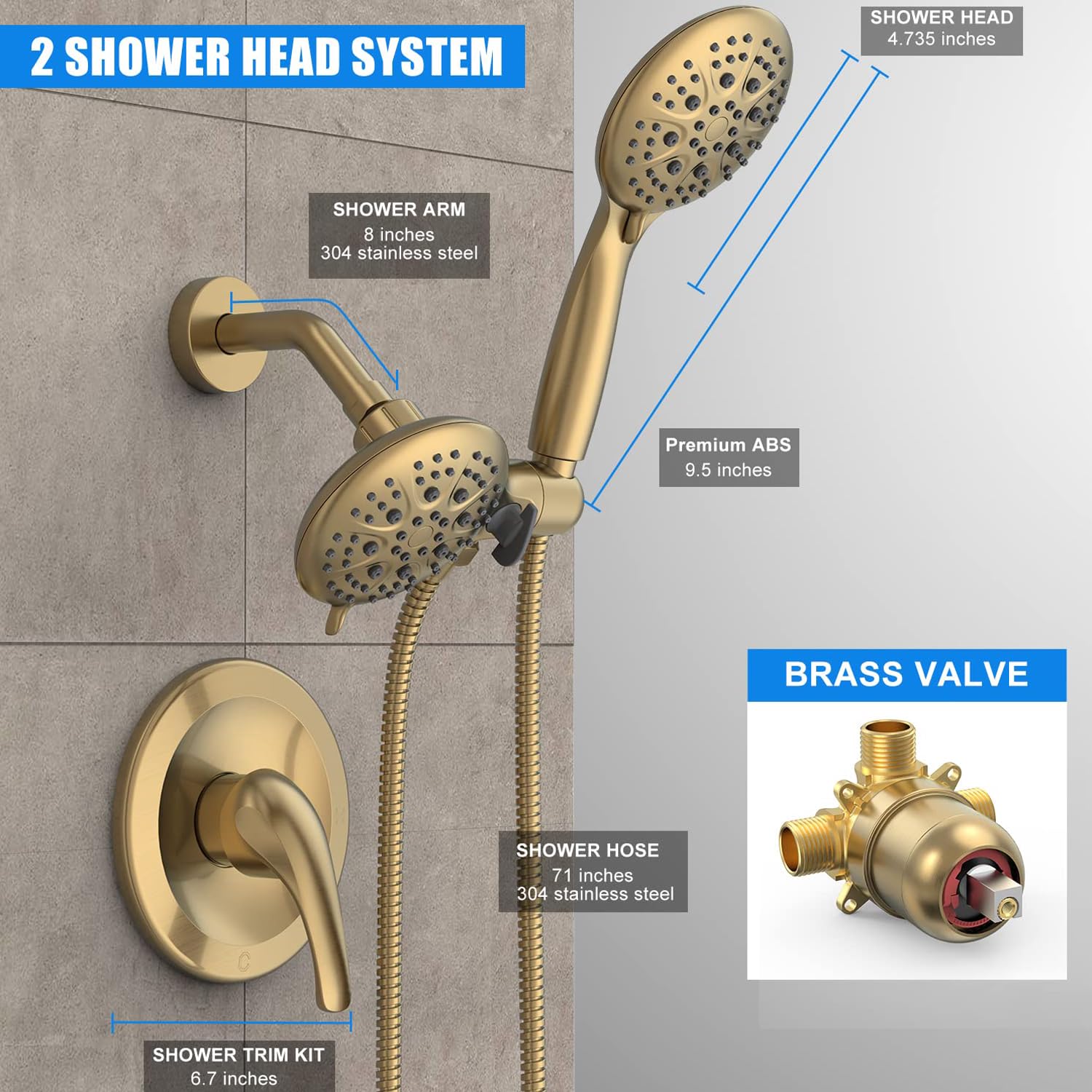 Dual Head Shower Kit （Round）