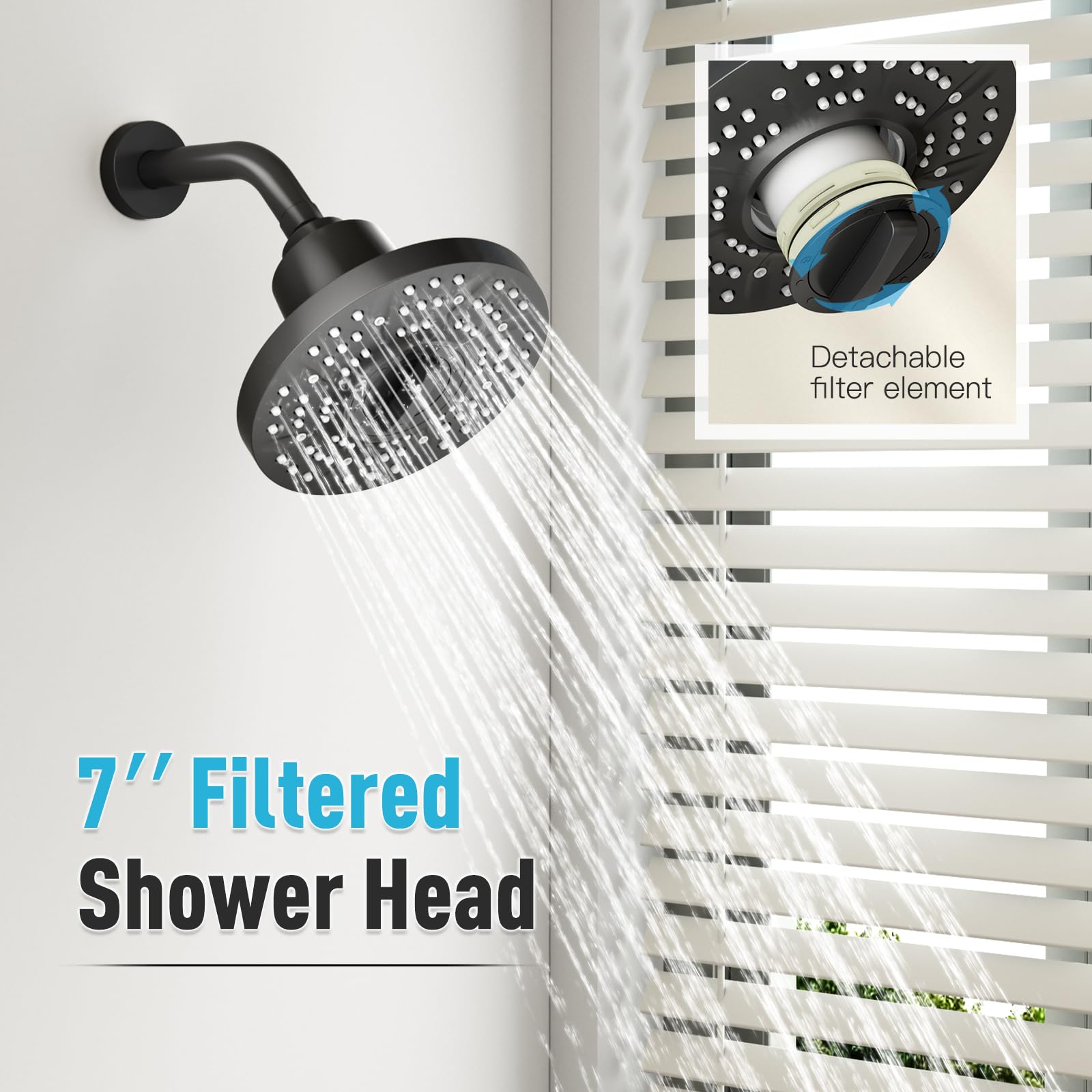 7 Inch Filter Shower Kit （Round） - SR SUNRISE