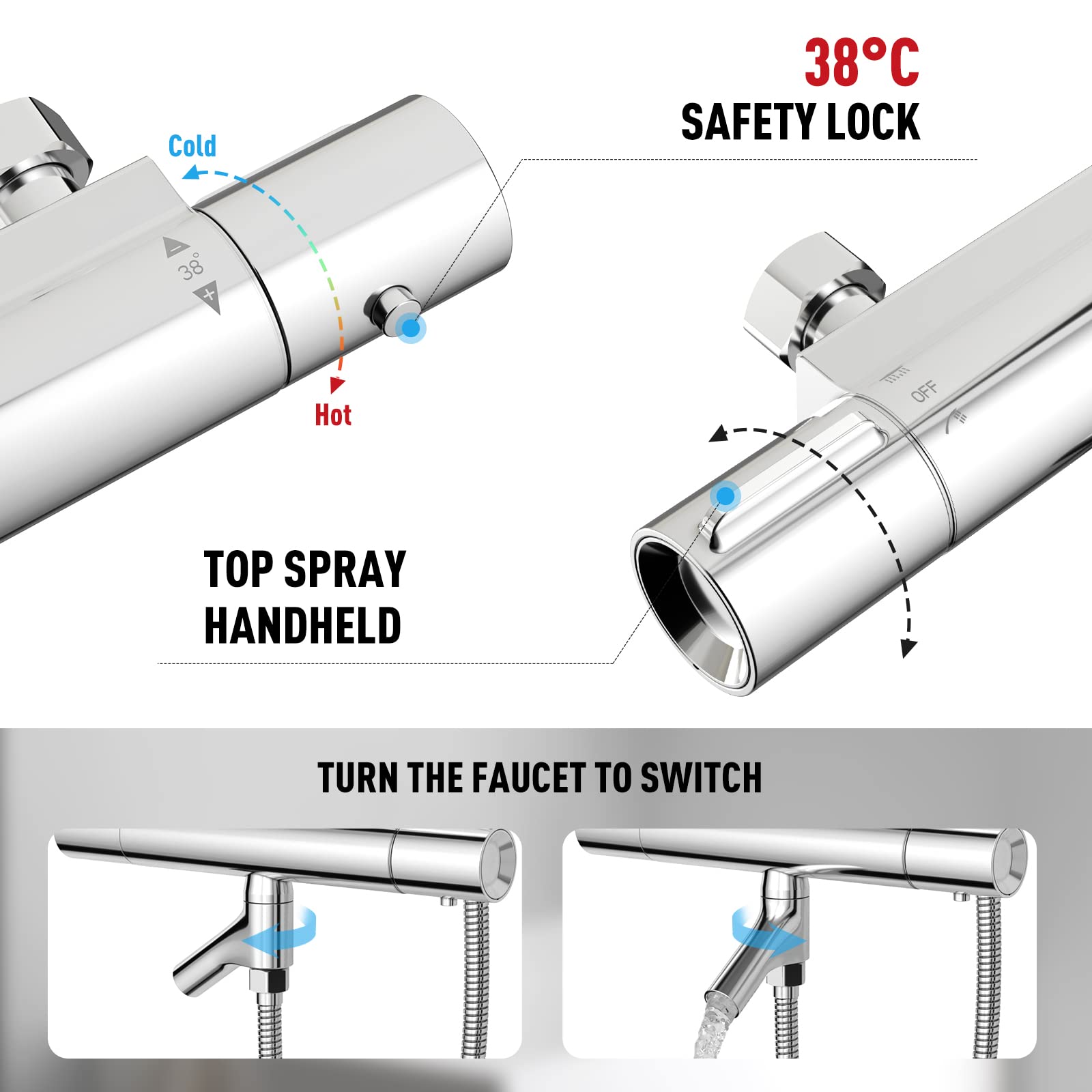 Bottom Outlet Shower System (Non-Thermostatic)