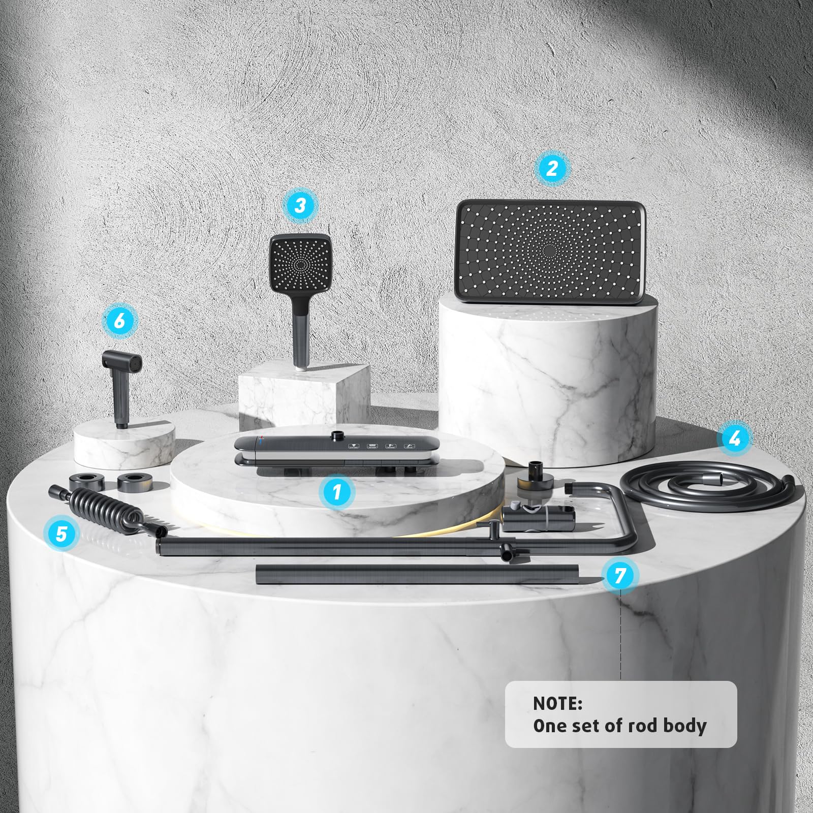 13 Inch Piano Key Shower System (Thermostatic)