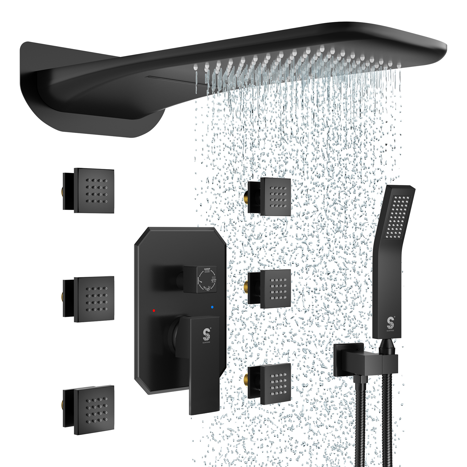 4-Function Side Spray Shower Kit (with Rain Shower Head)