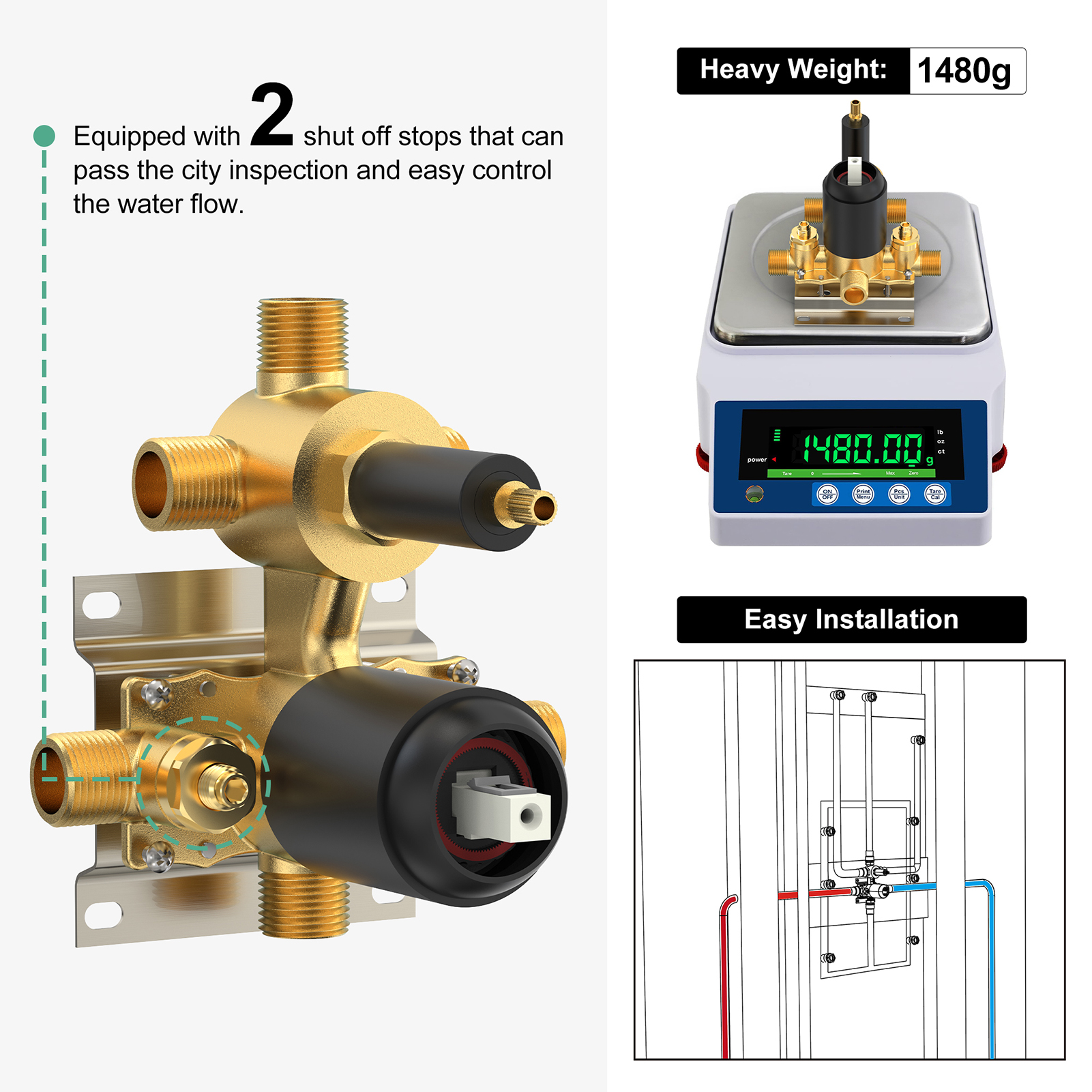 4-Function Side Spray Shower Kit (with Rain Shower Head)