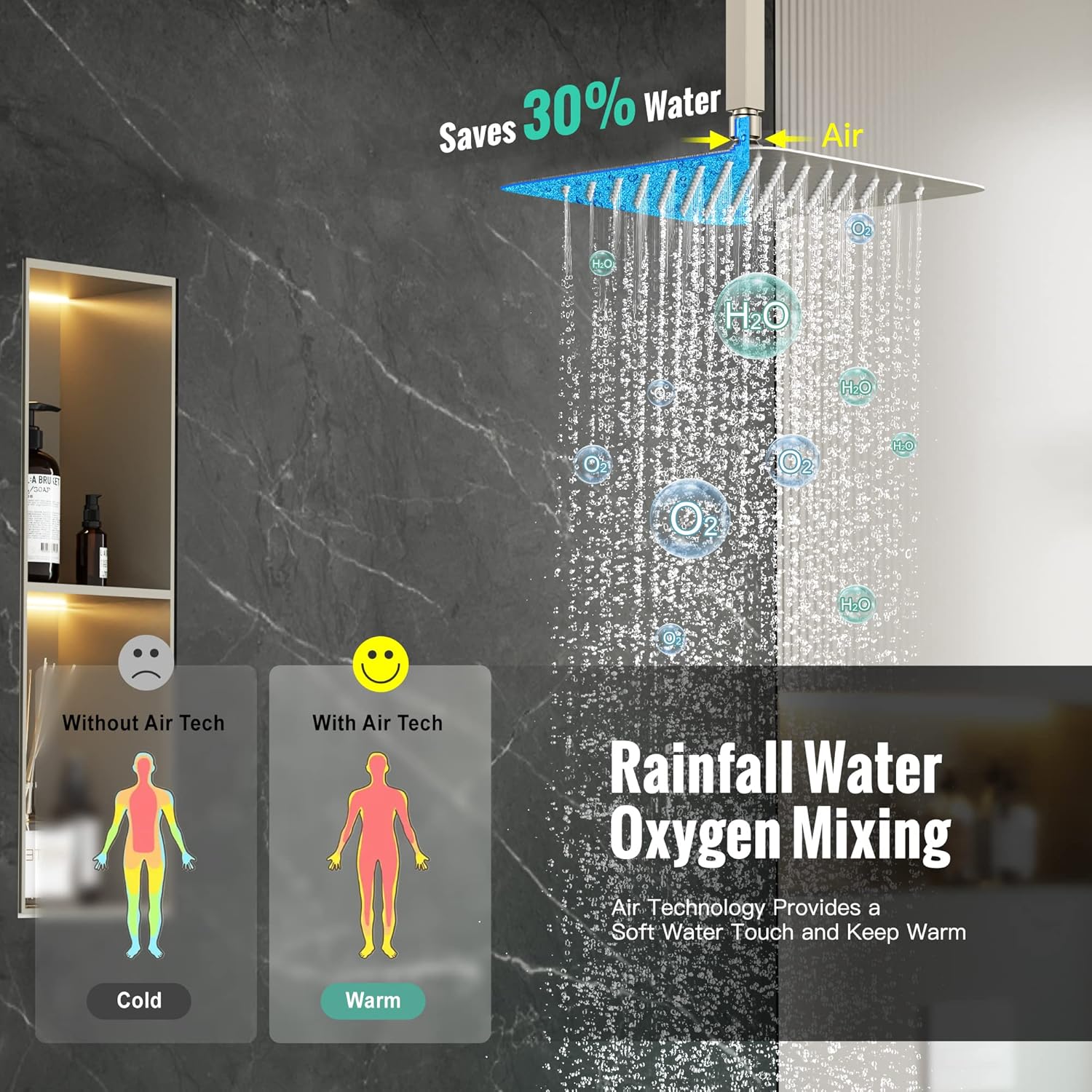 Metal Bathtub Faucet Set Shower System with Tub Spout