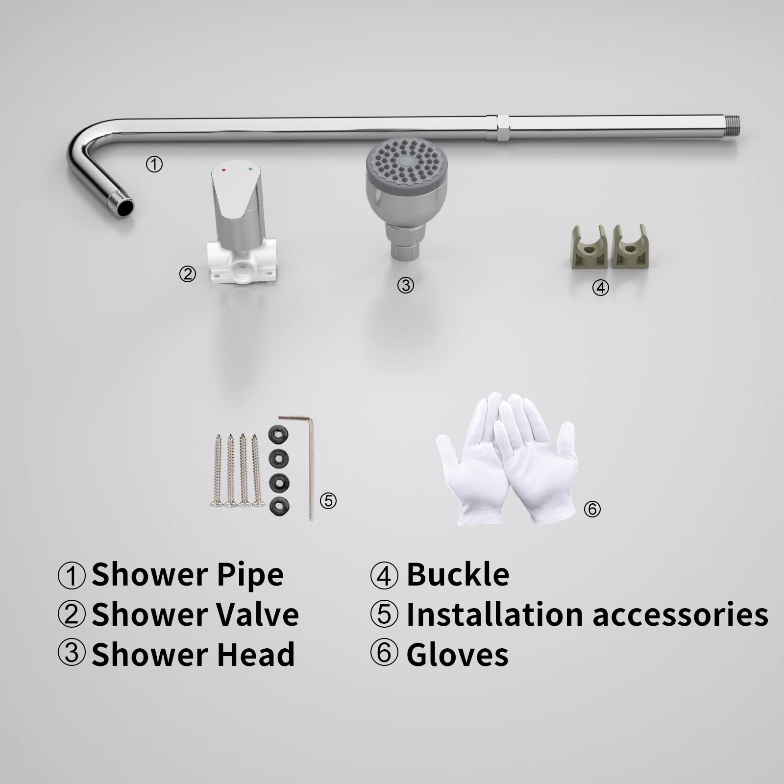 3-inch Outdoor Shower Kit with Chrome/Brushed/Black Electroplated Finish