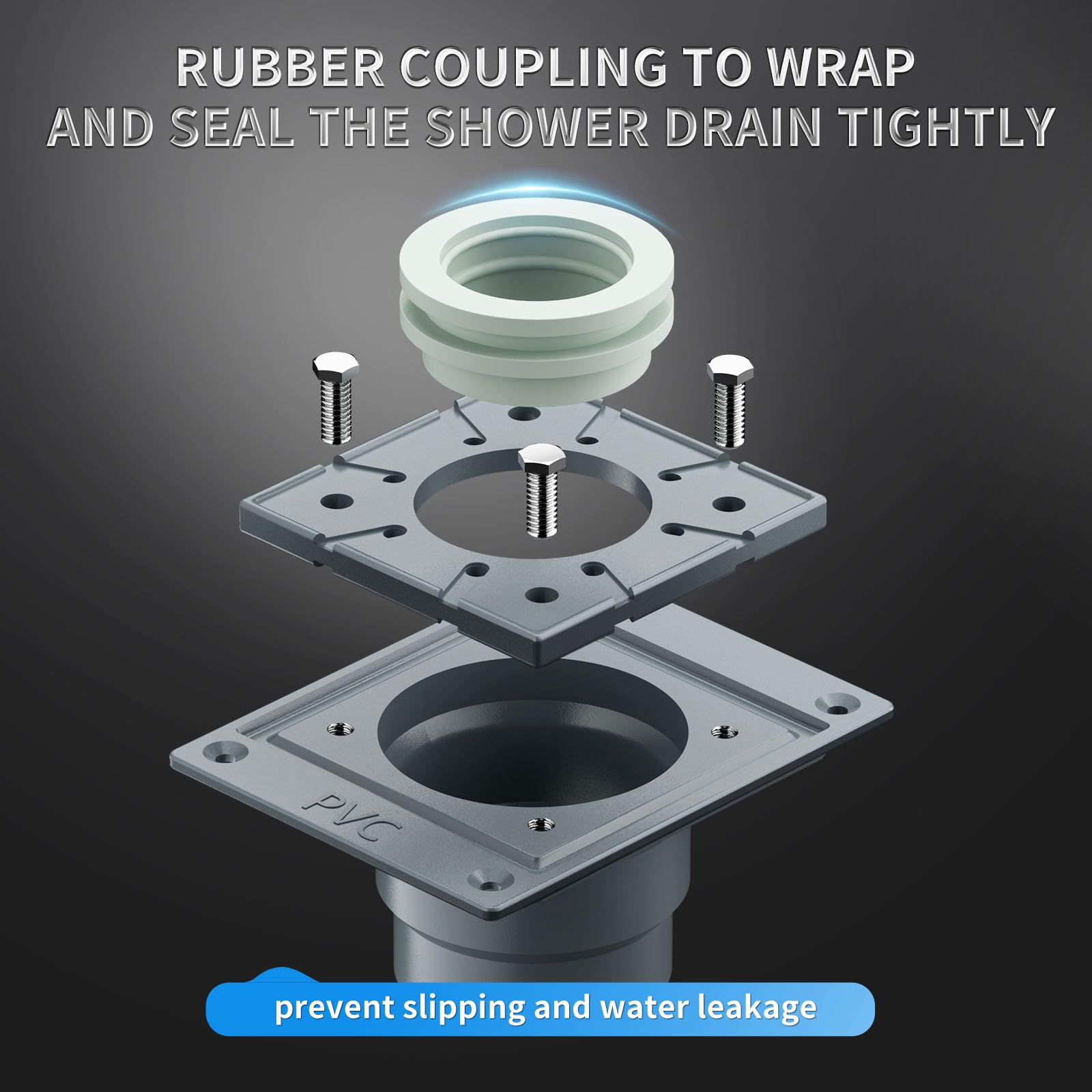 12 Inches Shower Drain with Removable Strainers,PVC Shower Drain Base for Bathroom Floor Drain,Brushed Nickel Stainless Finished