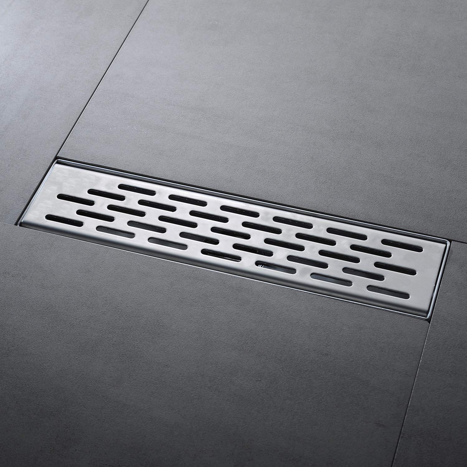 12 Inches Shower Drain with Removable Strainers,PVC Shower Drain Base for Bathroom Floor Drain,Brushed Nickel Stainless Finished