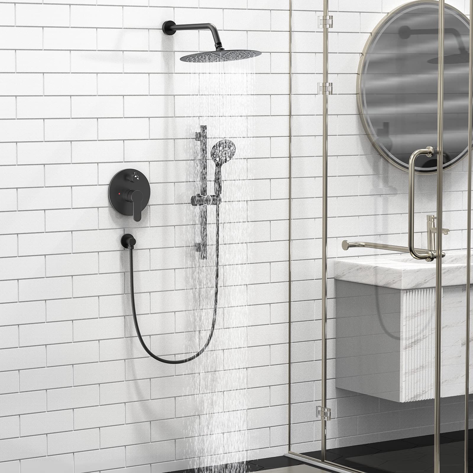 Adjustable Rod Trim Kit Shower Set (Round)