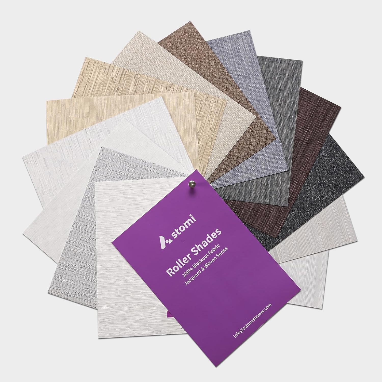 100% Blackout Roller Shades Multicolor Samples, Jacquard & Woven Series