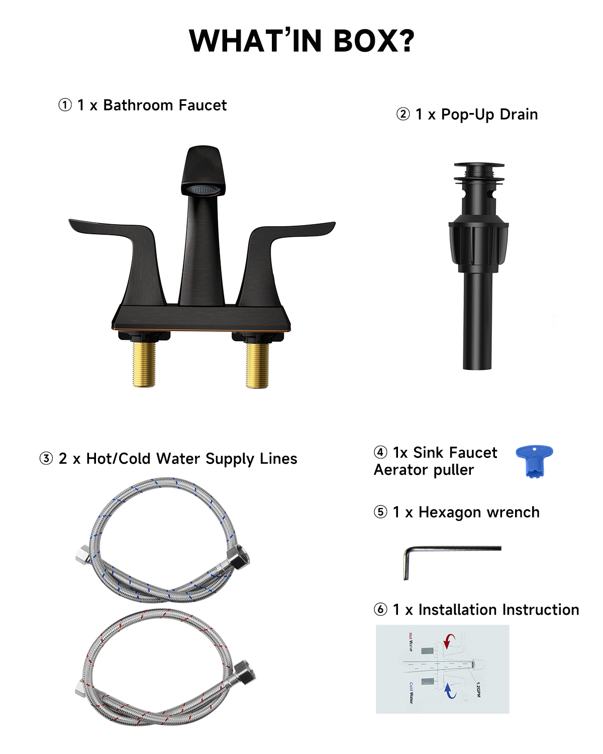 4 Inch Two-handle Bathroom Basin Faucet