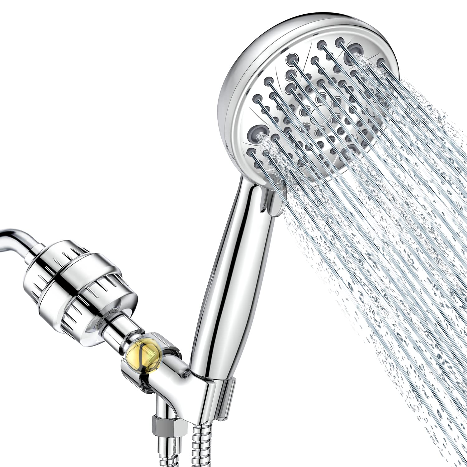 Filtered Shower Head with Water Softener Cartridges