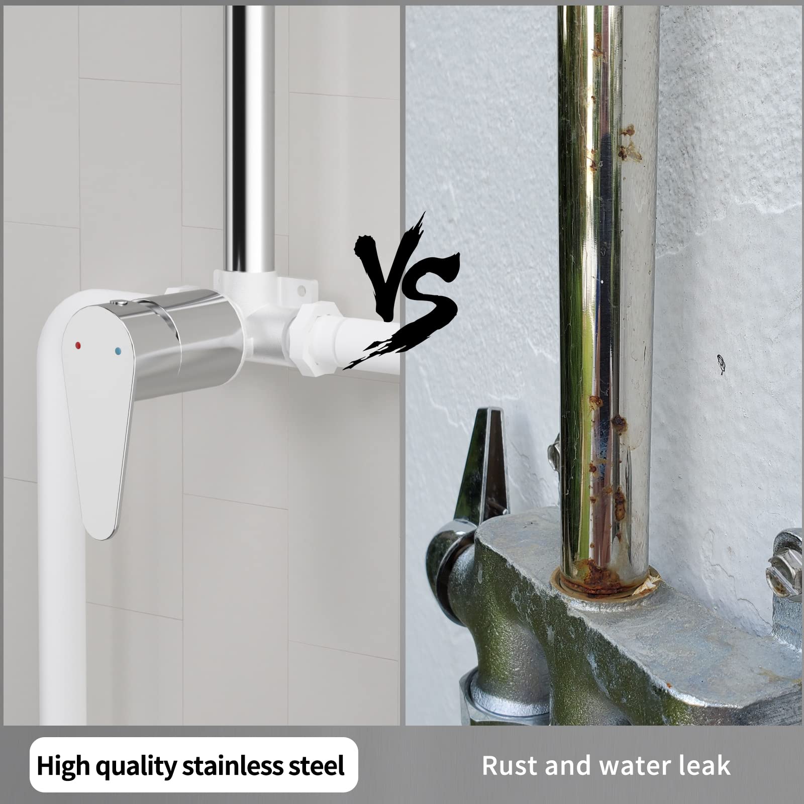 3-inch Outdoor Shower Kit with Chrome/Brushed/Black Electroplated Finish