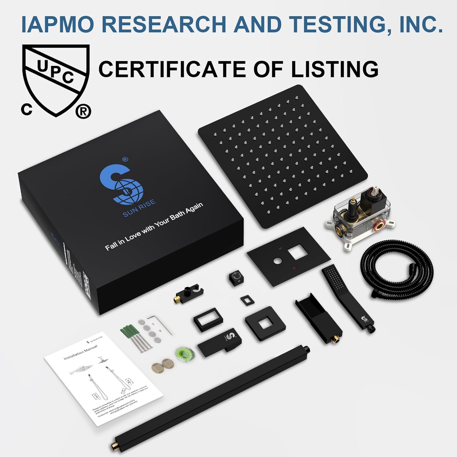 Metal Bathtub Faucet Set Shower System with Tub Spout