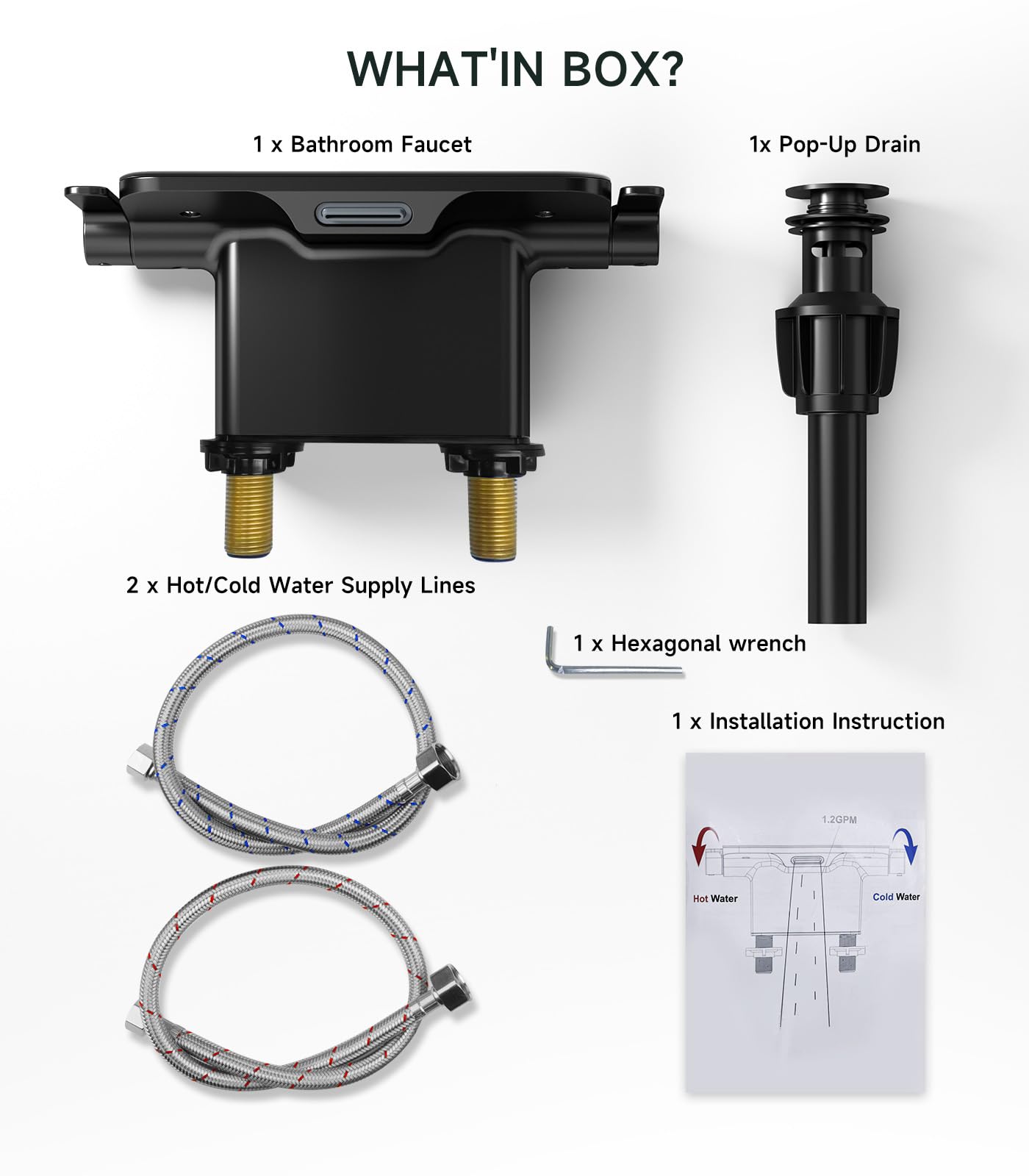 4-inch Double Handle Glass Shelf Waterfall Bathroom Sink Faucet