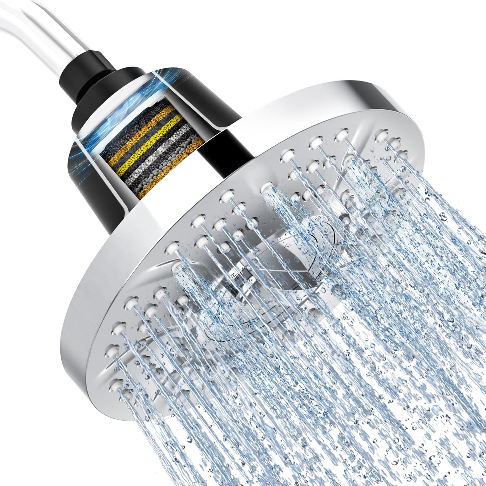 High-Pressure Filtered Shower Head with 20-Stage Filter