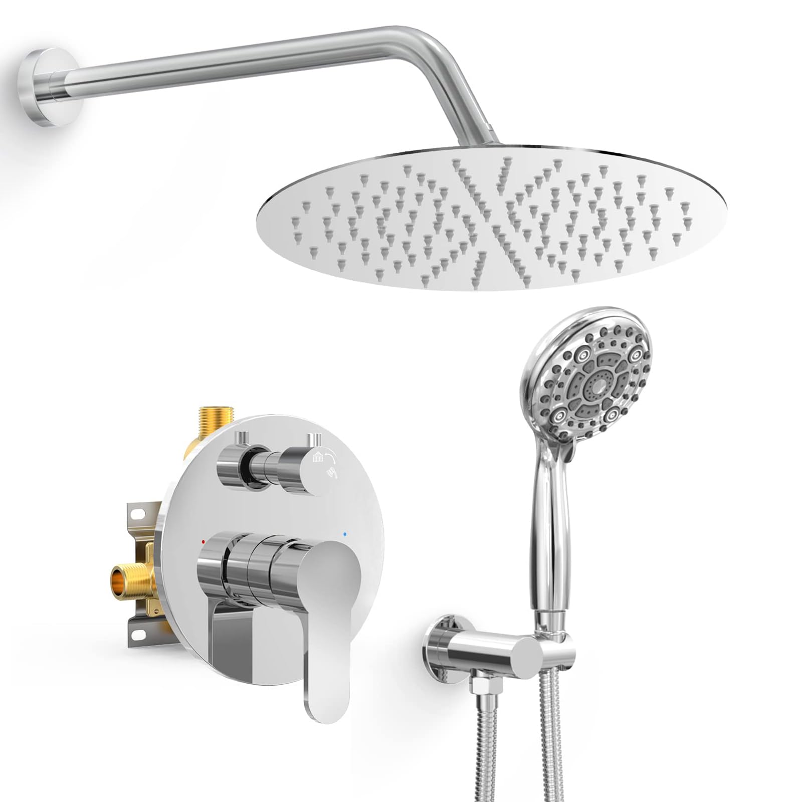 Stainless Steel Round Rain Shower System Trim Kit