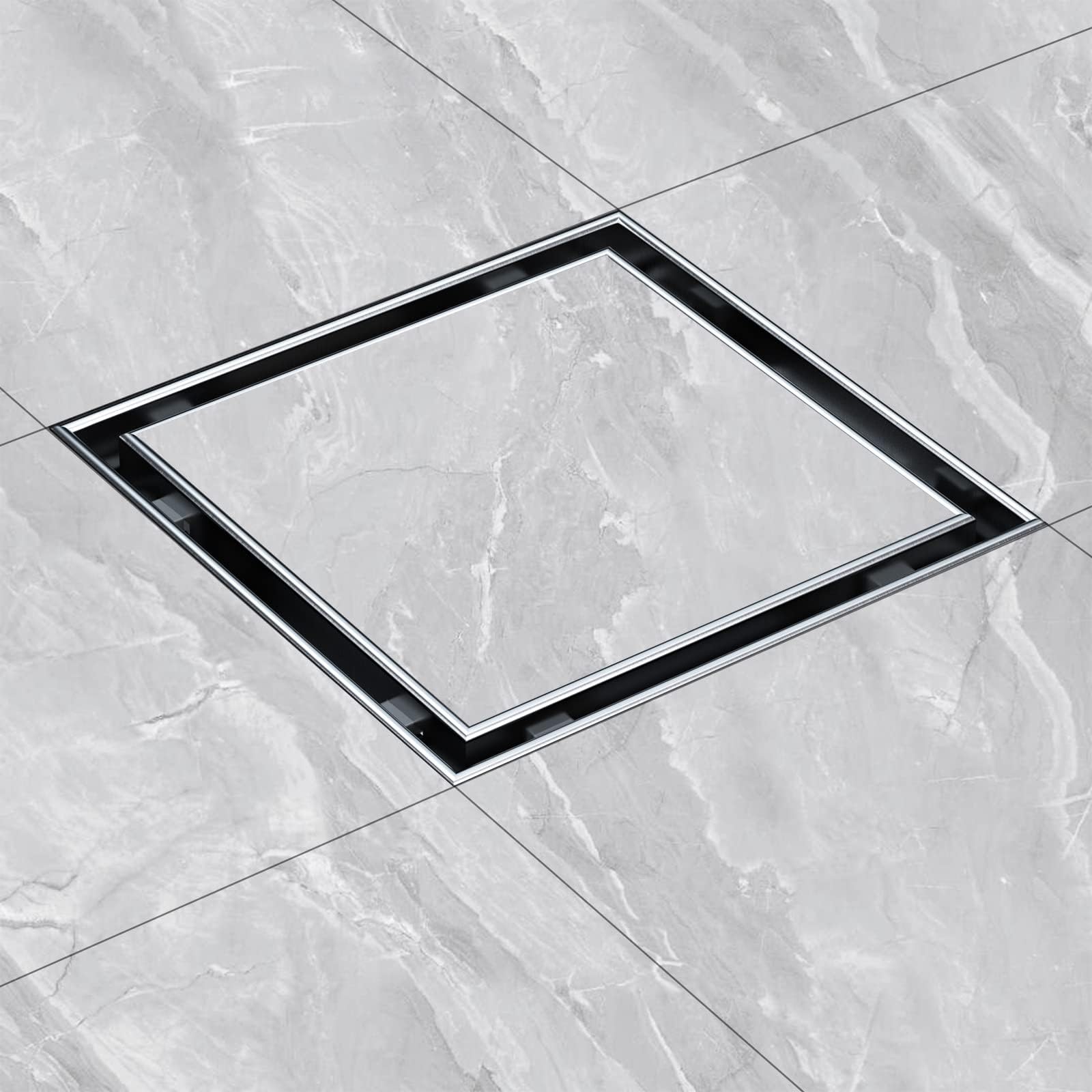 Square Shower Drain with Tile Insert Grate