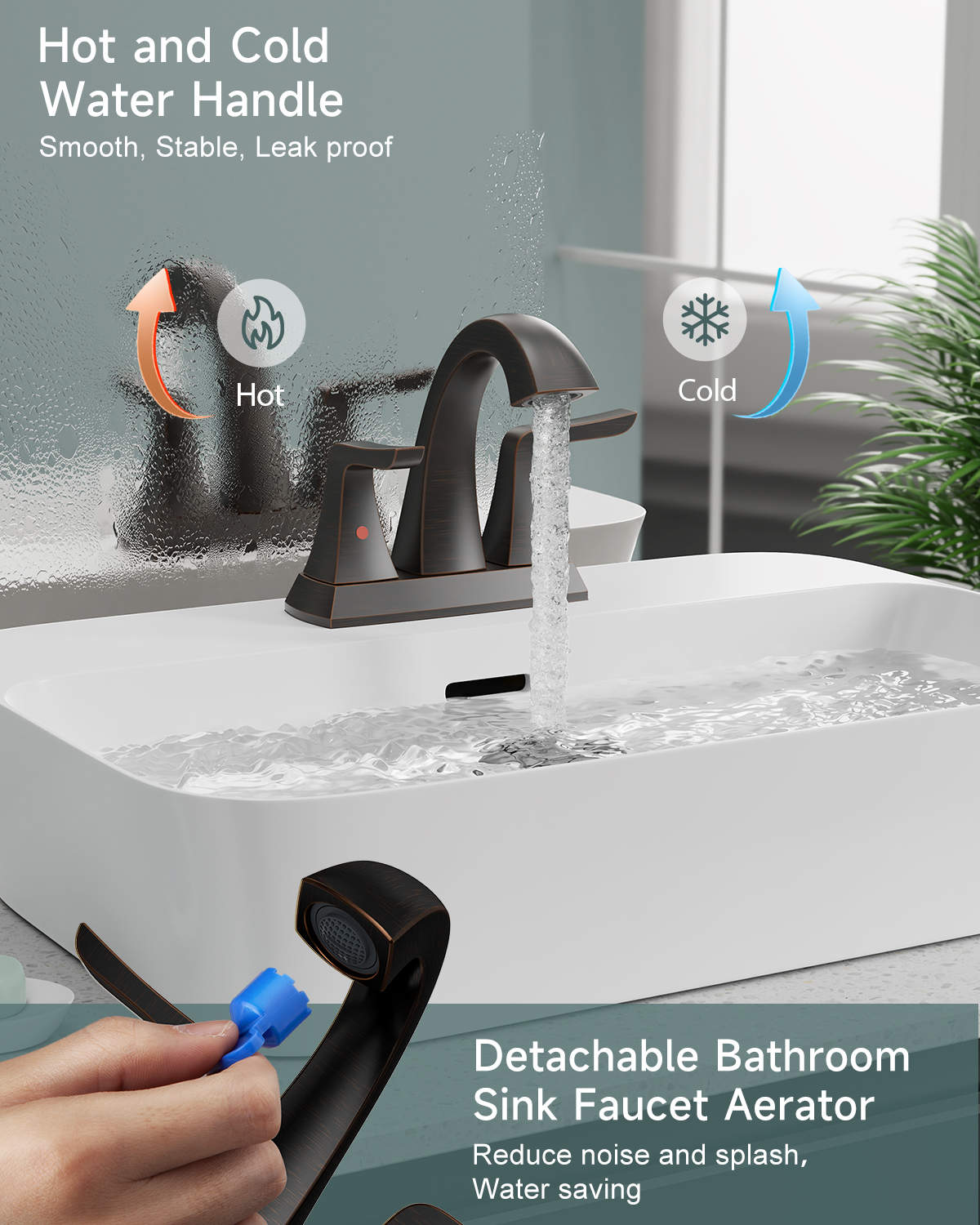 4 Inch Two-handle Bathroom Basin Faucet