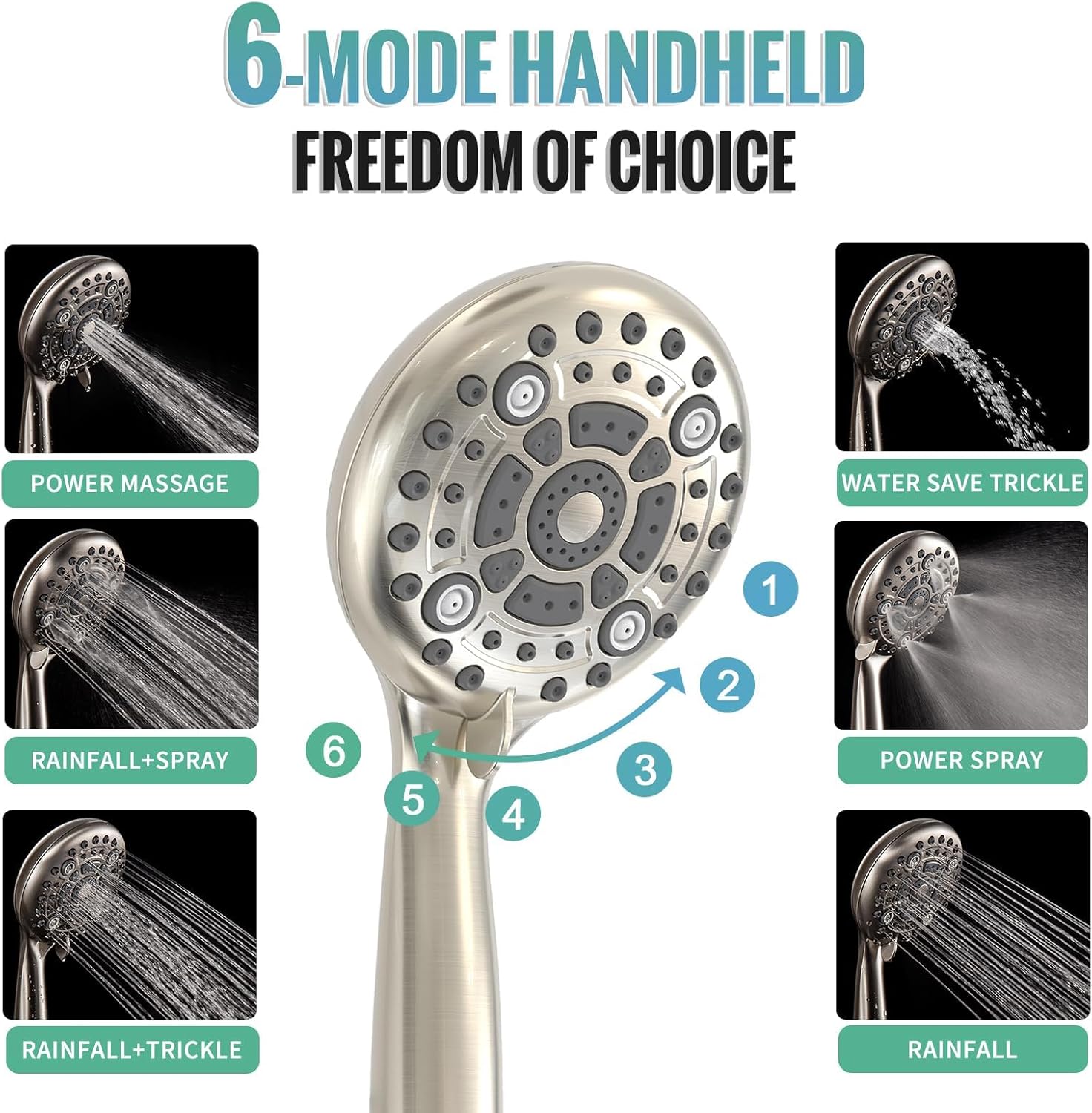 Adjustable Slide Bar Button Shower Set (Round)
