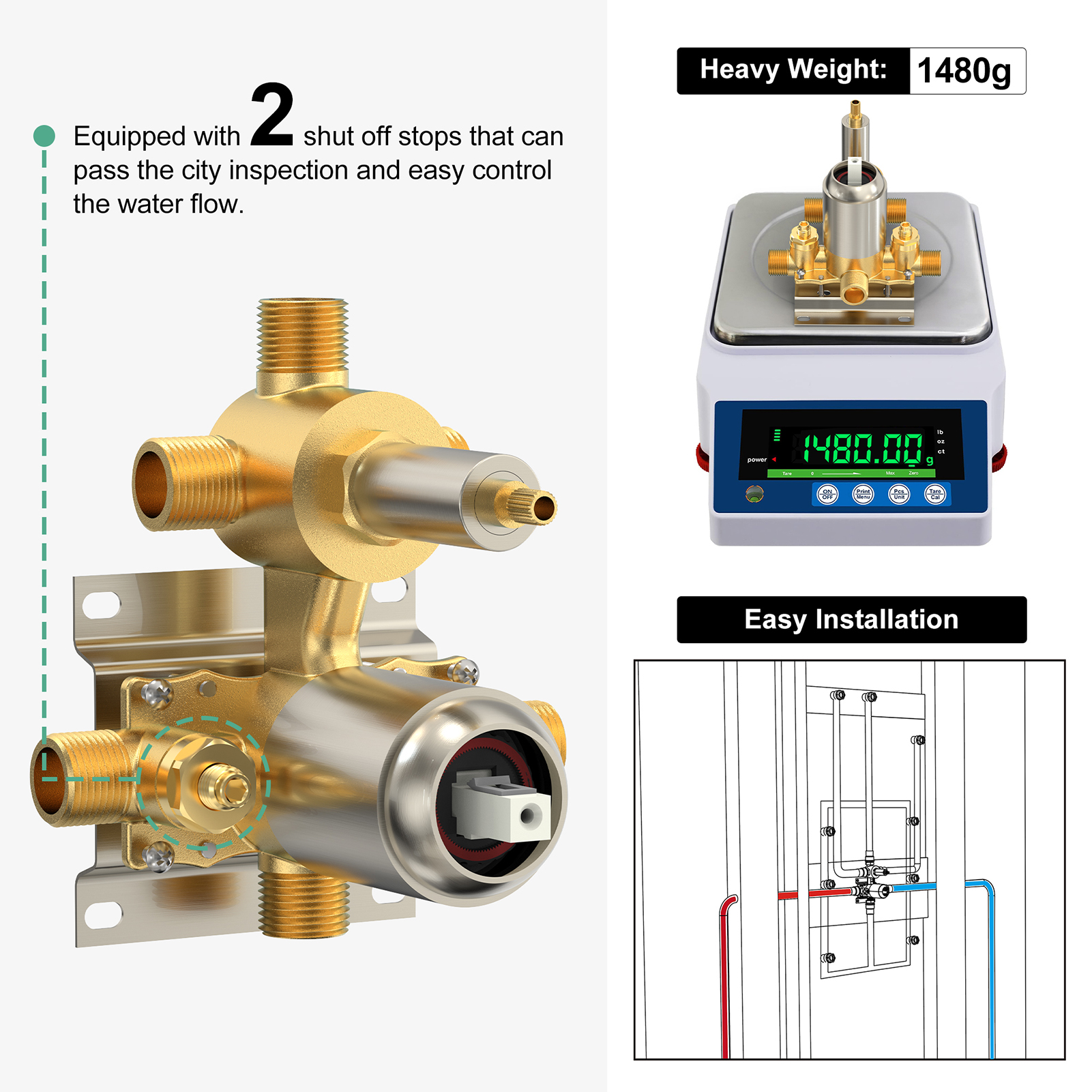 4-Function Side Spray Shower Kit (with Rain Shower Head)