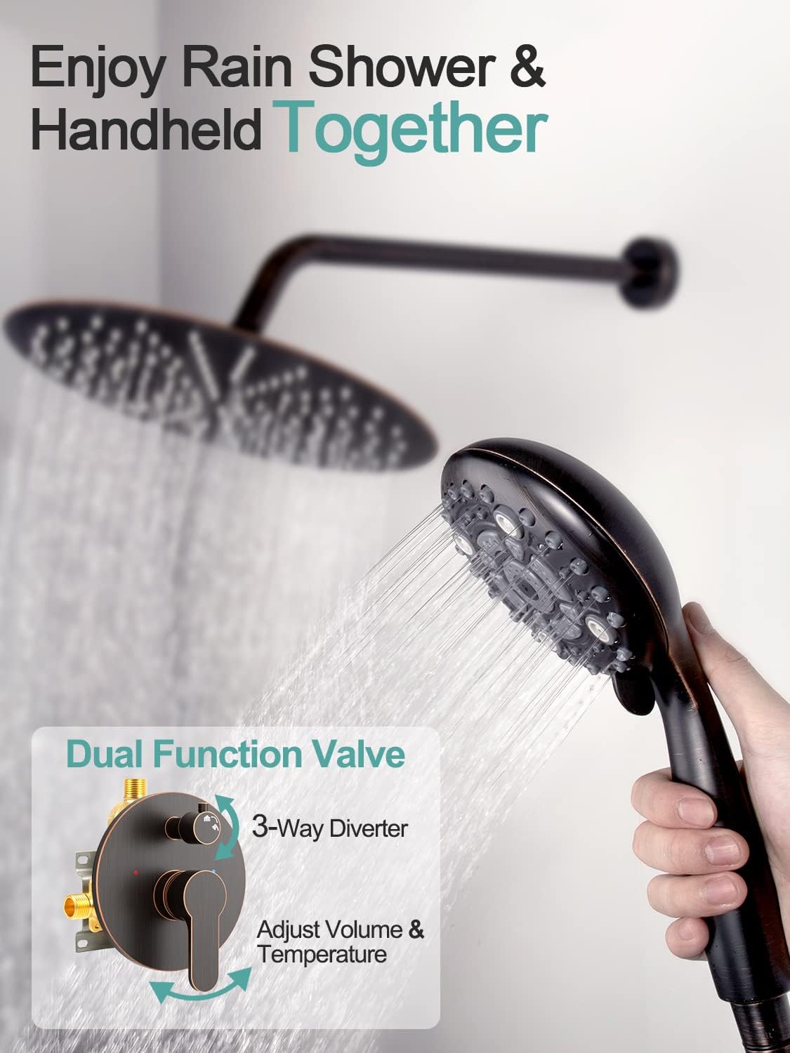 Adjustable Slide Bar Button Shower Set (Round)