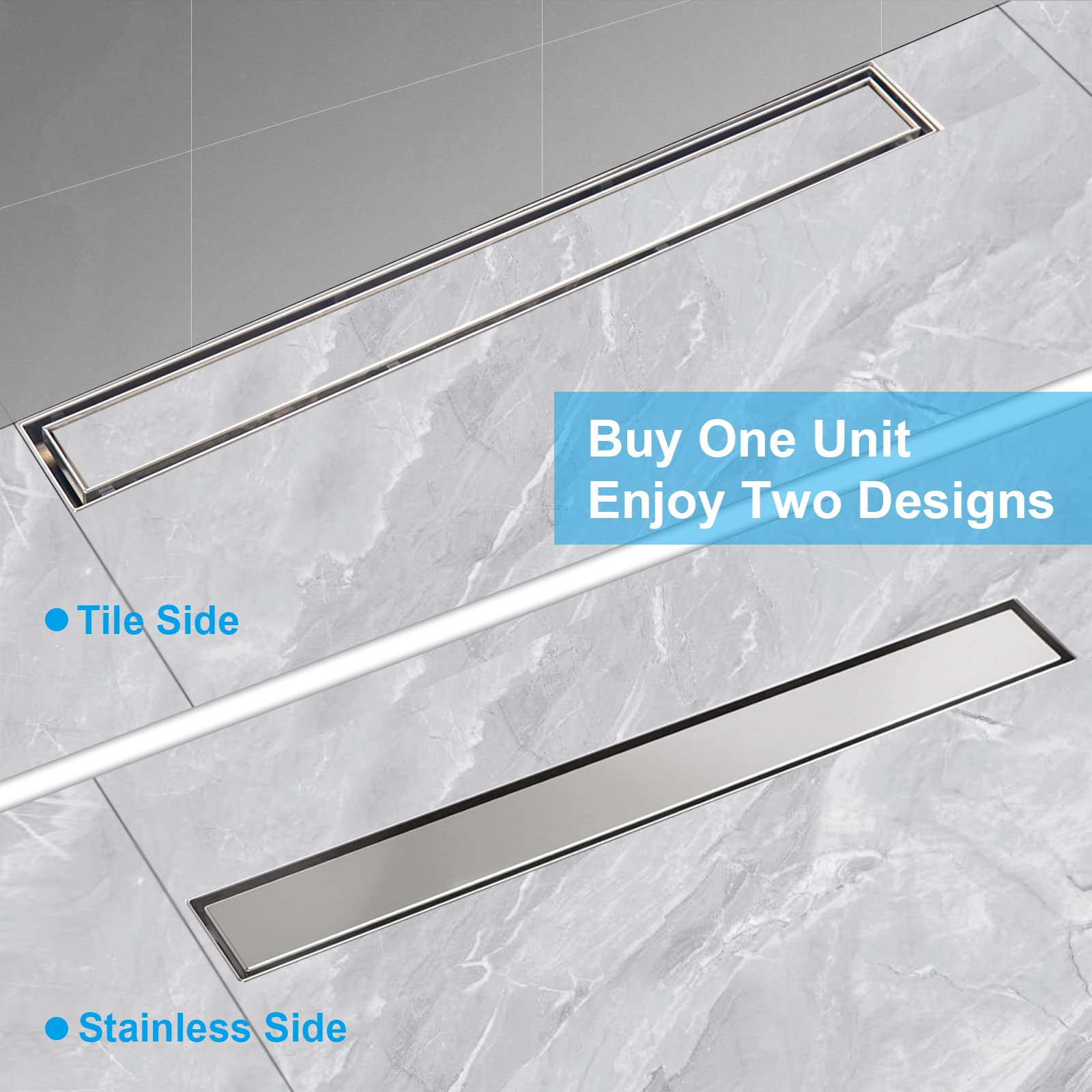 Square Shower Drain with Tile Insert Grate