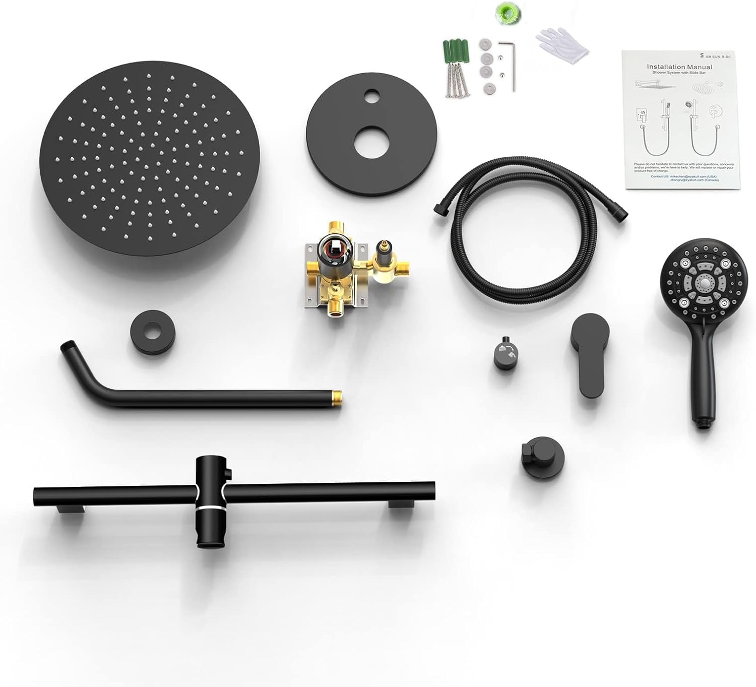 Adjustable Slide Bar Button Shower Set (Round)