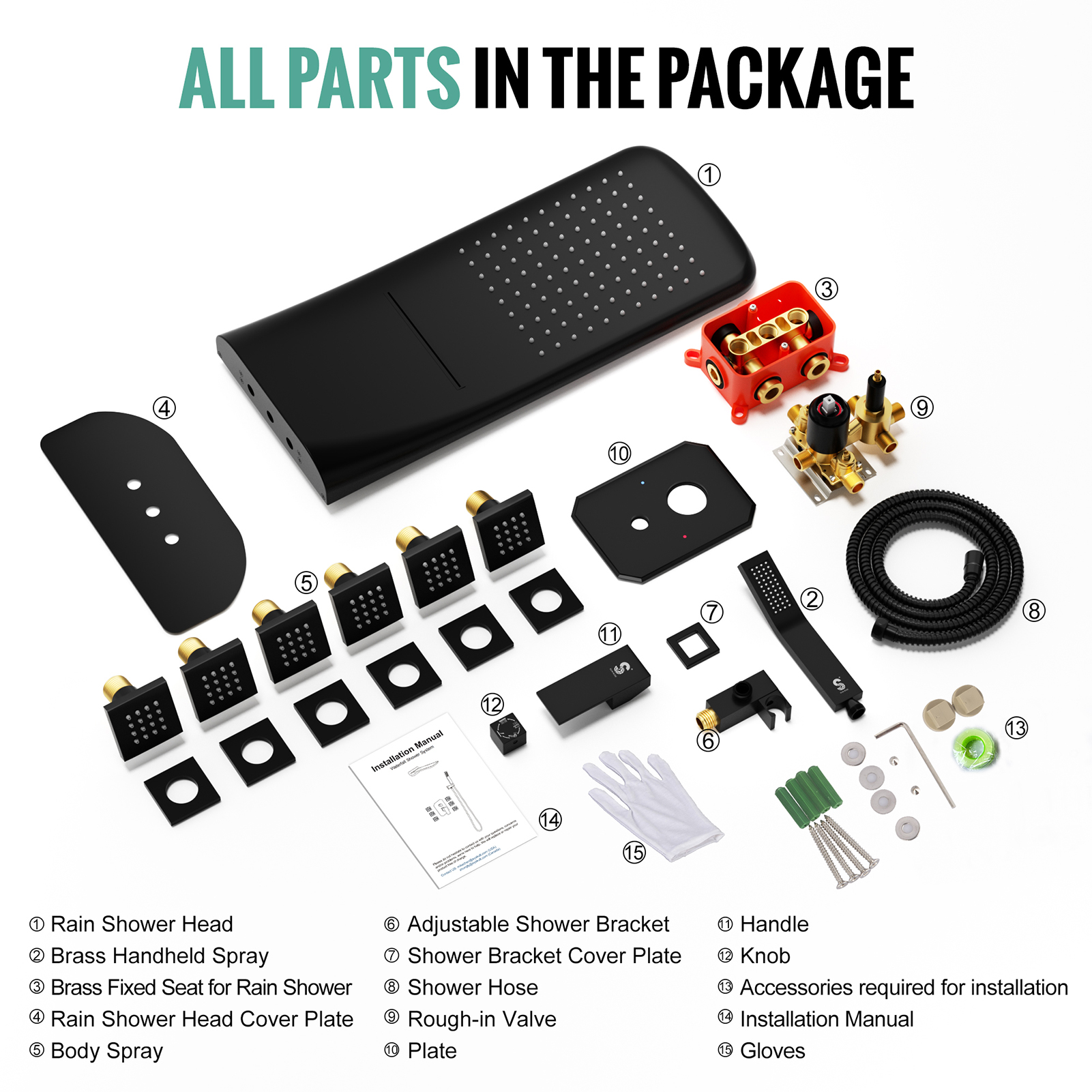 4-Function Side Spray Shower Kit (with Rain Shower Head)