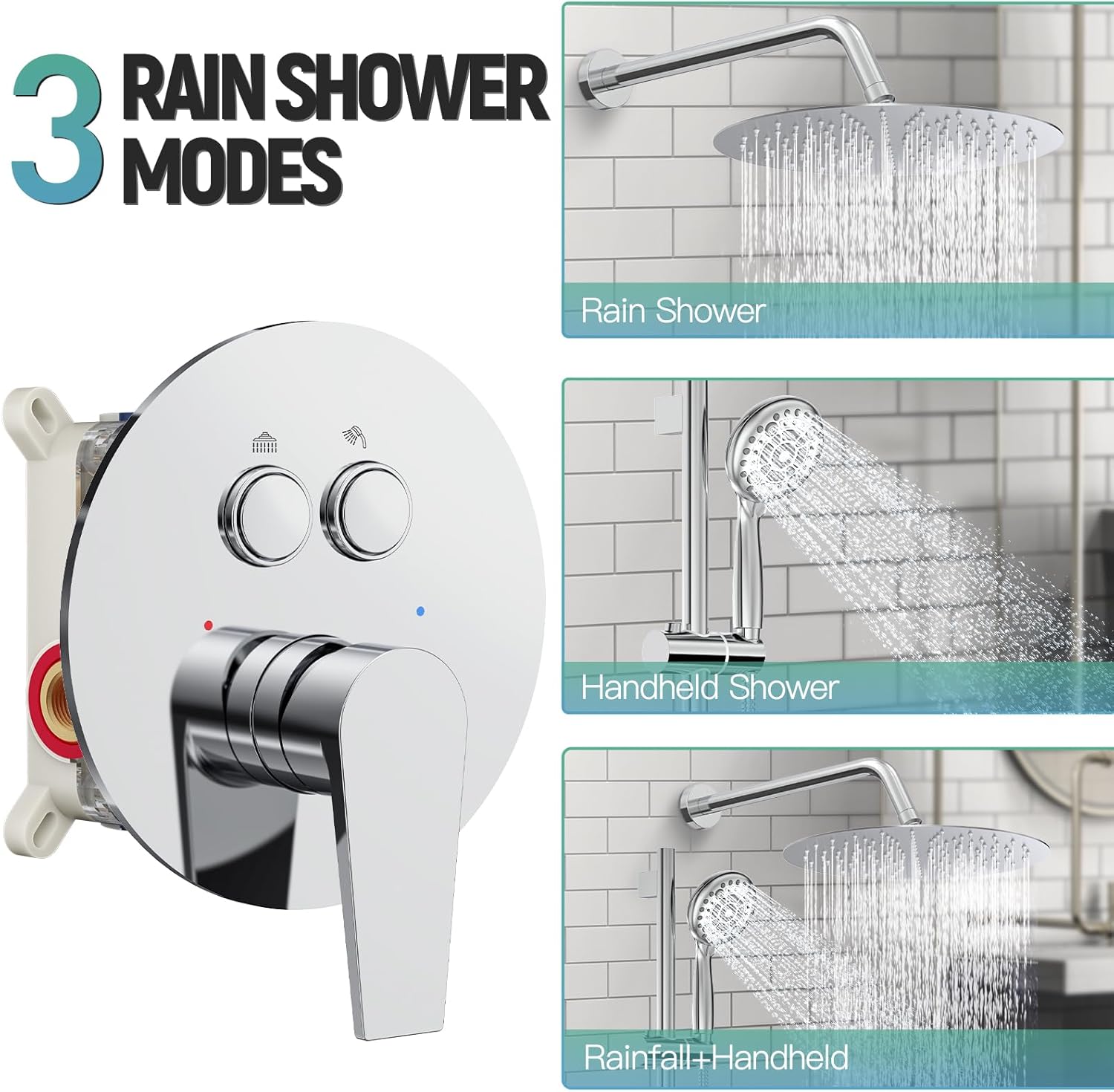 Adjustable Slide Bar Button Shower Set (Round)